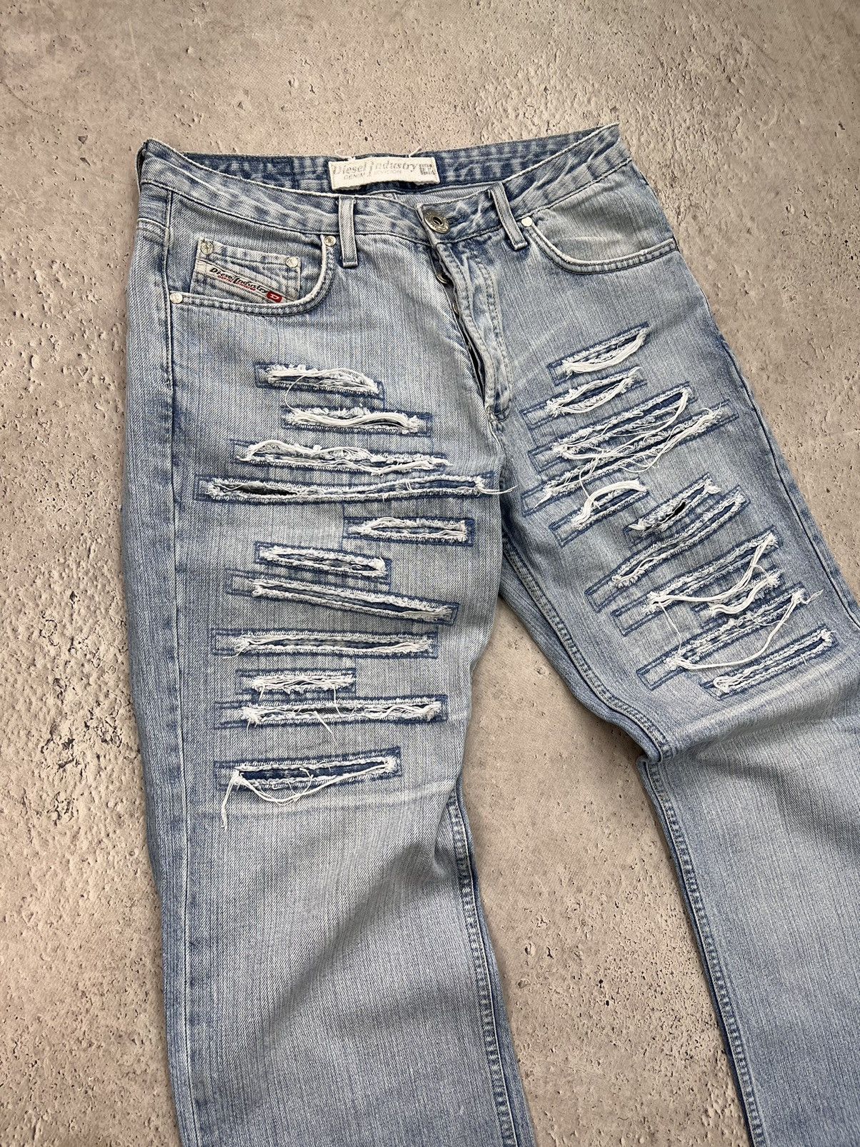 Diesel × Japanese Brand Diesel Dirty Pants FADED crash DENIM THRASHED Y2k Distressed Size US 32 / EU 48 - 5 Thumbnail