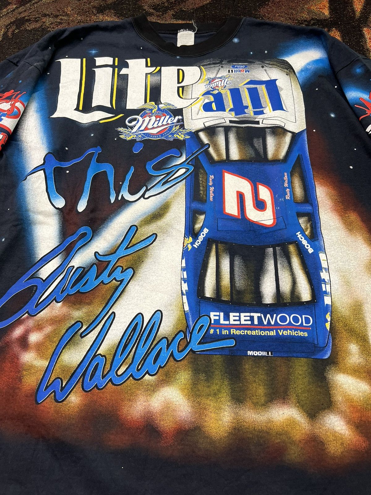 NASCAR Vintage NASCAR Rusty Wallace Miller Lite AOP Tee Size US XXL / EU 58 / 5 - 1 Thumbnail