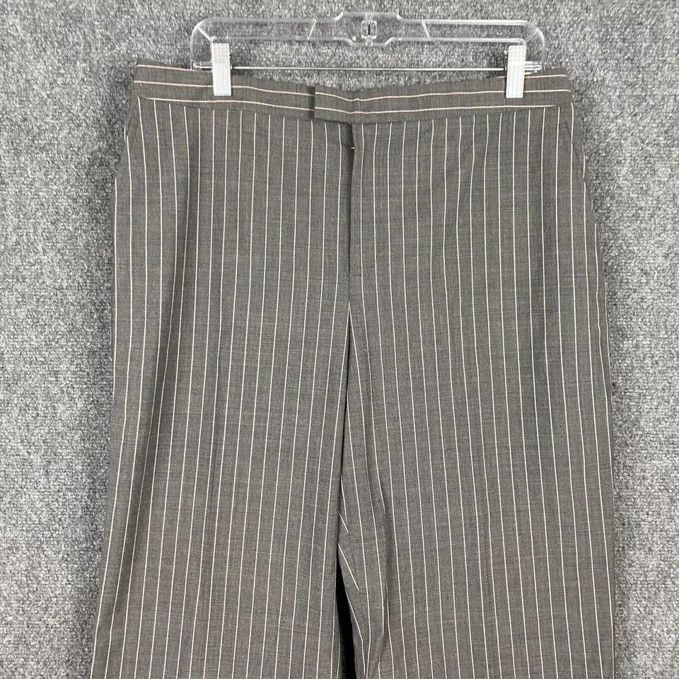 Other Ellen Tracy Trousers Pants Women's 14 NWT Striped Gray Wool Size 34" / US 12 / IT 48 - 2 Thumbnail