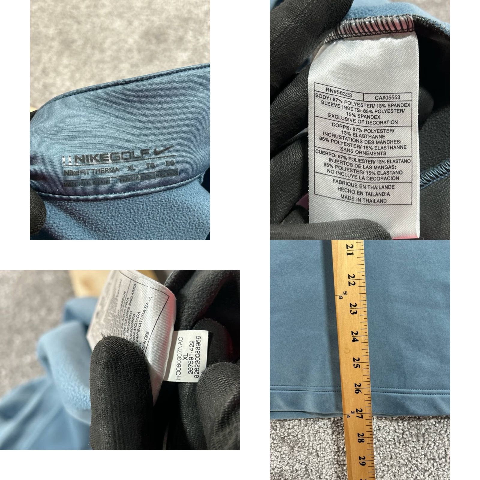 Nike Nike Golf Fit Therma Top Mens XL Blue Stretch Quarter Zip Performance Athleisure Size US XL / EU 56 / 4 - 8 Thumbnail