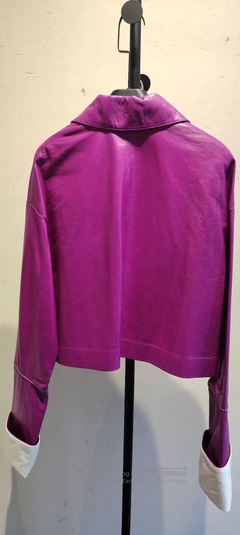 Loewe Loewe Rose Pink Leather Jacket with Classic Collar Design, Size XS / US 0-2 / IT 36-38 - 3 Thumbnail