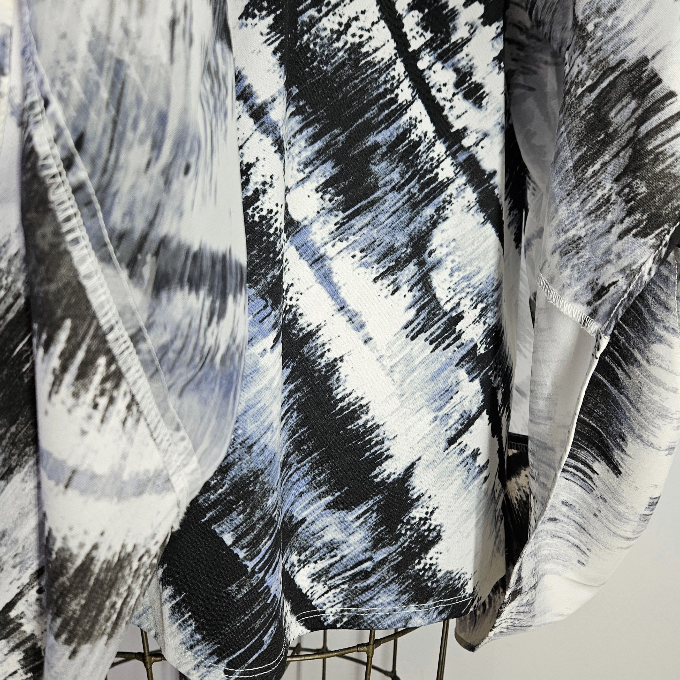 Vera Wang Simply Vera Size XL Dress Bias Cut Tie Dye Black Blue Chif Size XL / US 12-14 / IT 48-50 - 8 Thumbnail
