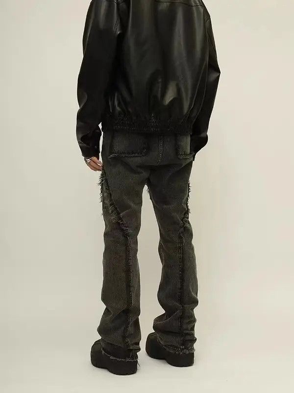 Jean Retro distressed patchwork raw edge bootcut jeans Size US 32 / EU 48 - 2 Thumbnail