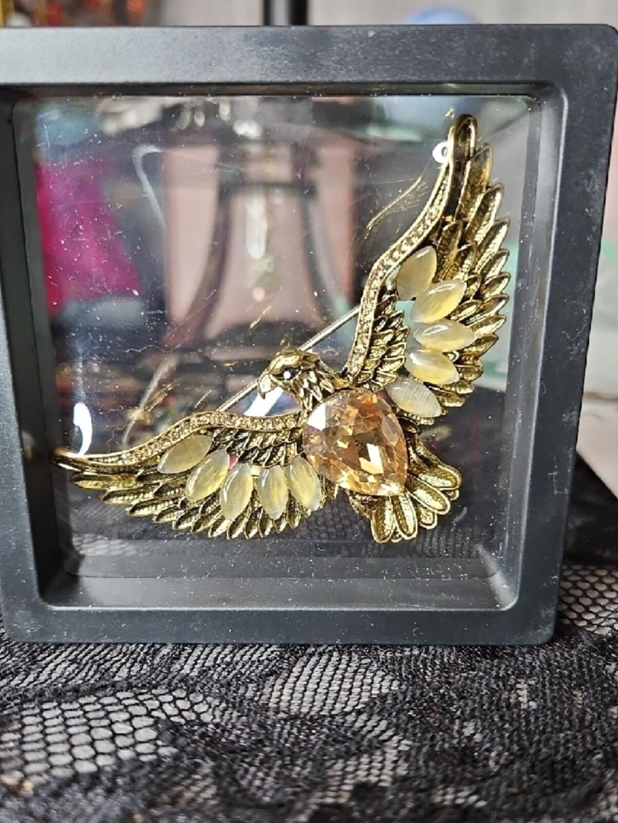 Other Gold-Tone Crystal Eagle Brooch Size ONE SIZE - 3 Thumbnail
