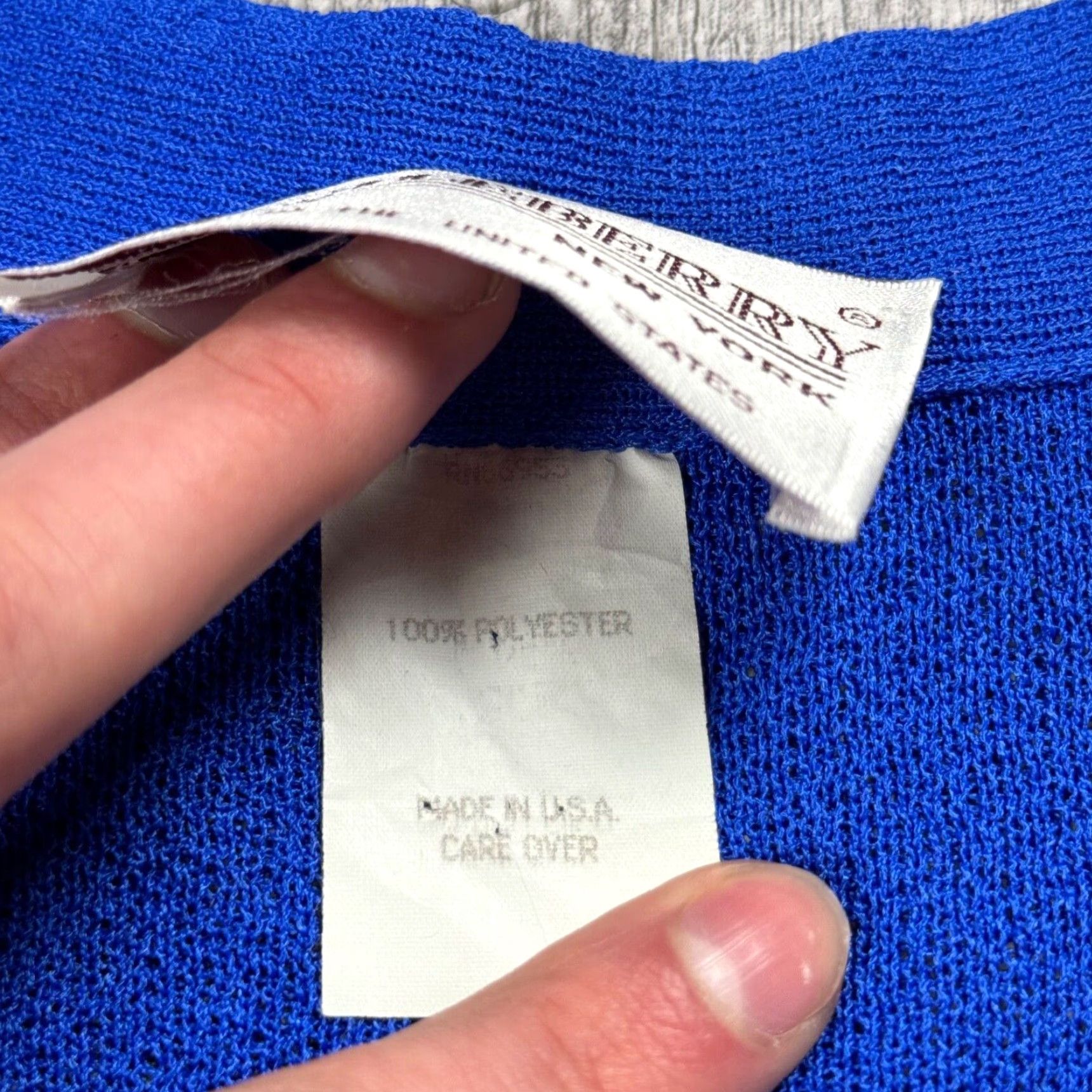 Vintage VINTAGE Castleberry Womens Blue Polyester Knit Formal Clasp Cardigan Sweater 14 90s Business Womens Size XL / US 12-14 / IT 48-50 - 4 Thumbnail