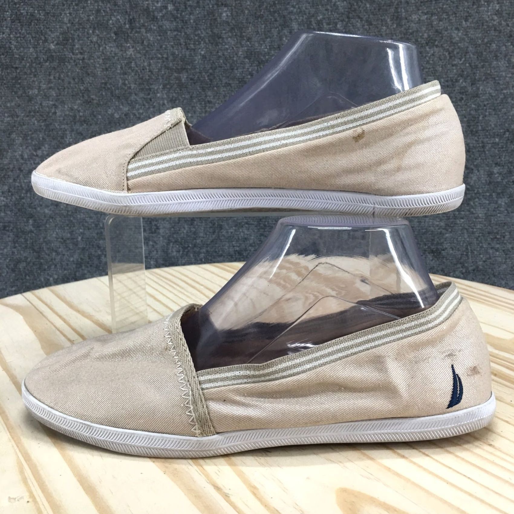 Nautica Nautica Womens Weatherley Slip On Loafers Beige Comfort Low Top Shoes 9 Casual Flat Knit Fabric Rubber Size M / US 6-8 / IT 42-44 - 2 Thumbnail
