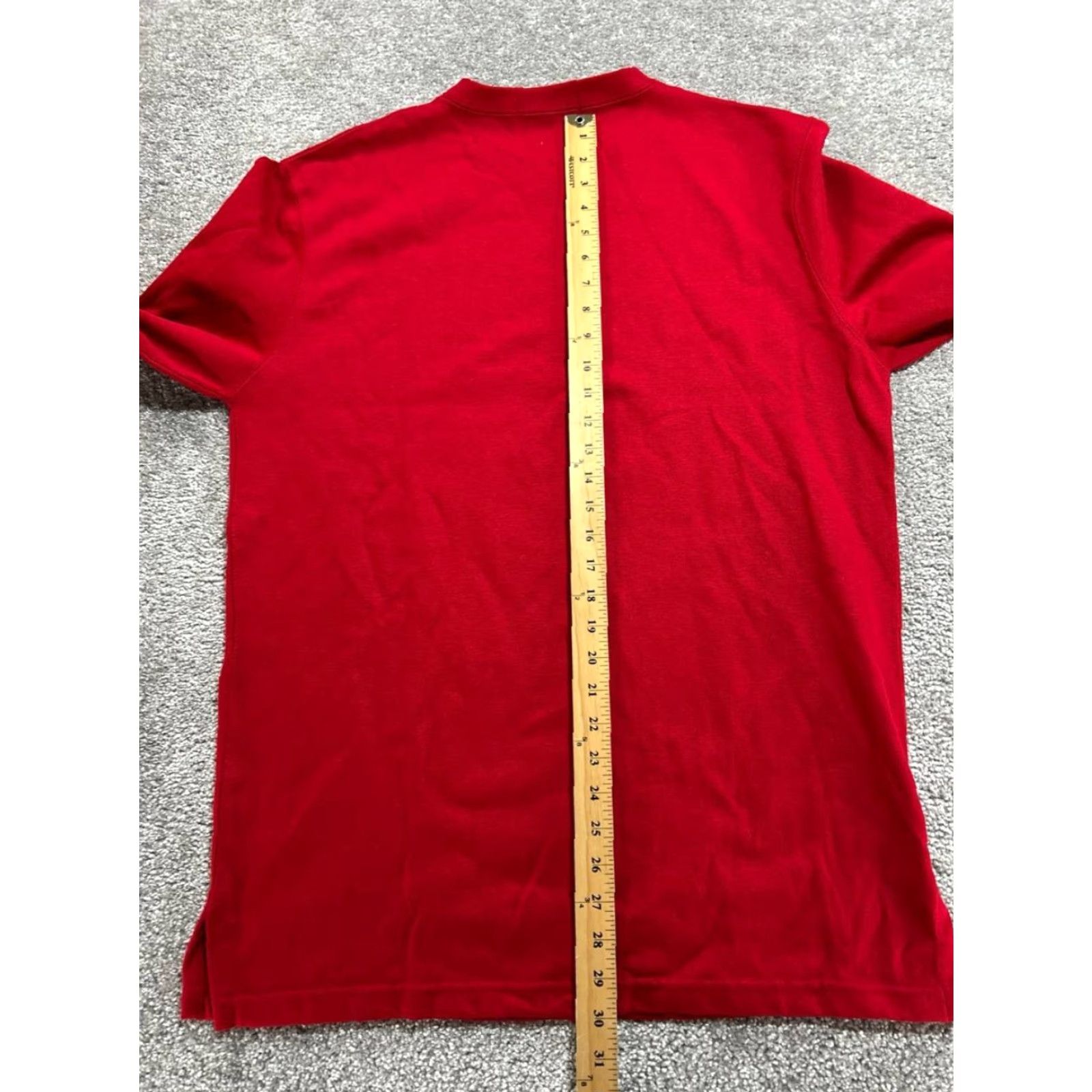 Polo Ralph Lauren Polo Ralph Lauren Shirt Mens Medium Red Cotton Streetwear Side Slit Crew Neck Size US M / EU 48-50 / 2 - 7 Thumbnail