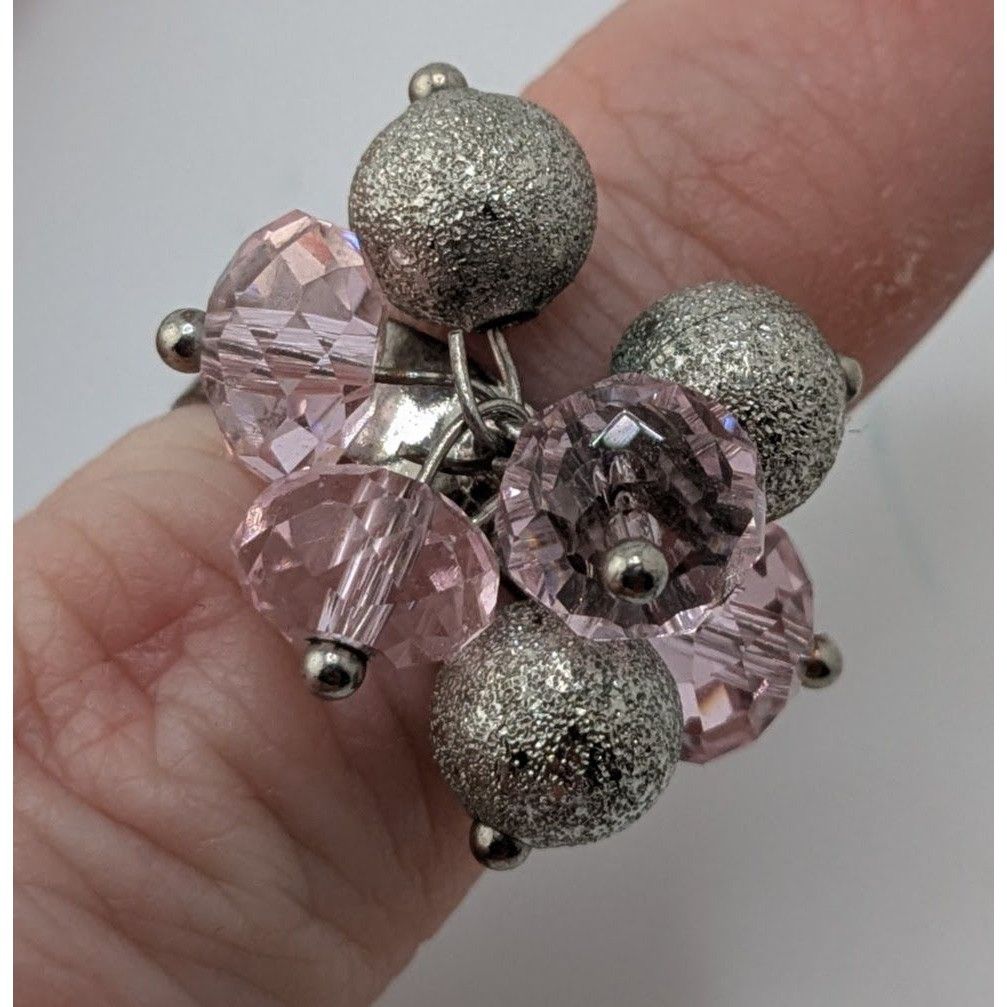 Other Coquette Beaded Cluster Ring Adjustable Size 5 3/4 Size ONE SIZE - 1 Thumbnail