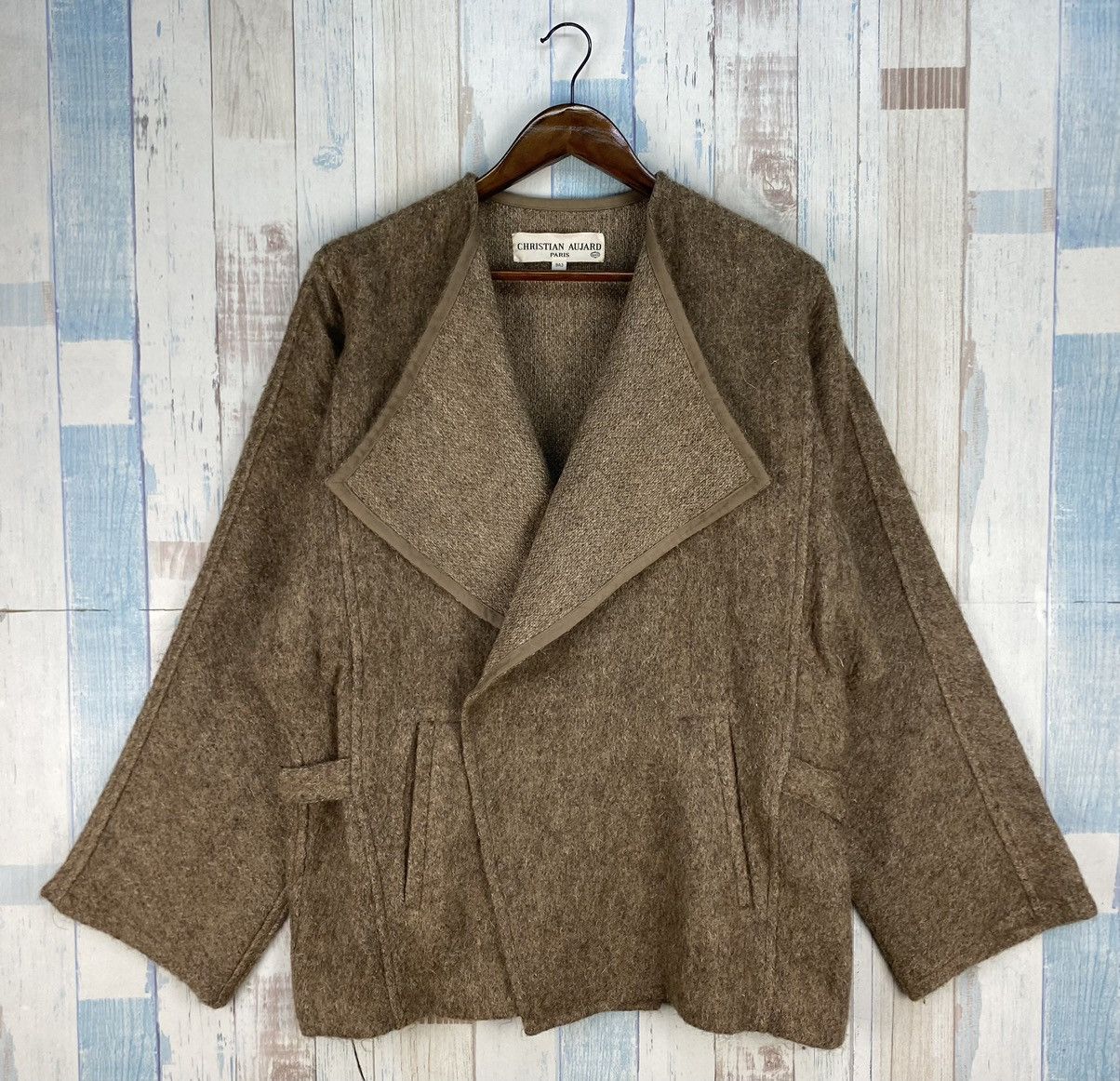 Designer × Vintage Vintage Christian Aujard Paris Wool Cardigan Jacket Size US L / EU 52-54 / 3 - 1 Thumbnail