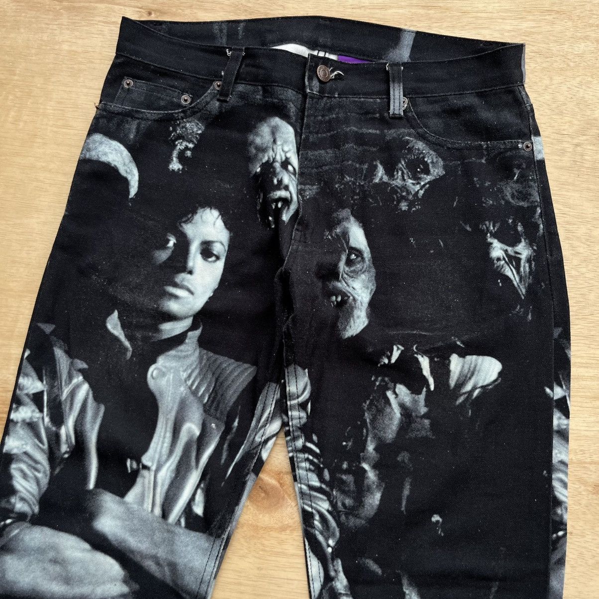Japanese Brand LAUGHER DENIM AOP MICHAEL JACKSON / CDG / HYSTERIC Size US 30 / EU 46 - 2 Thumbnail