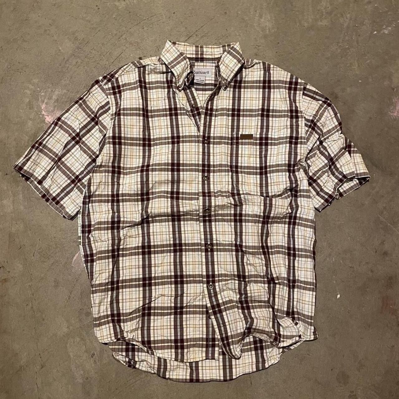 Carhartt Vintage 90’s Boxy Brown/Tan Carhartt Shirt Size US L / EU 52-54 / 3 - 2 Thumbnail