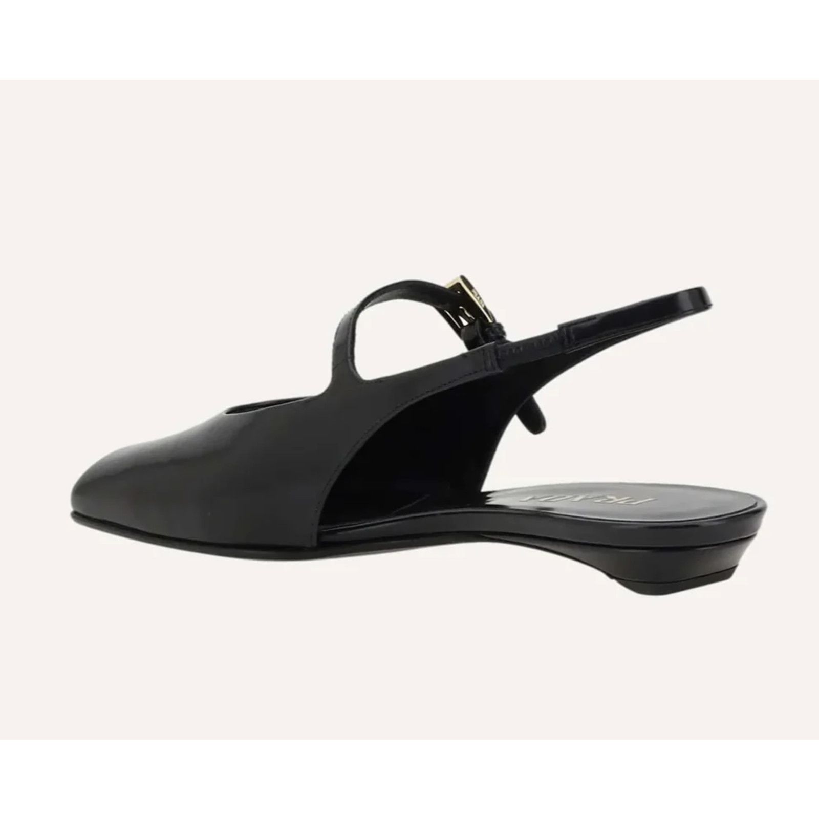 Prada Prada Black Leather Square Toe Mary Jane Slingback Flat 42 Size US 12 / IT 42 - 14 Thumbnail