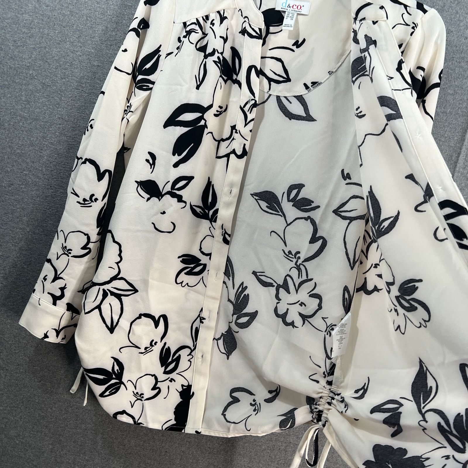 Other Denim & Co. Printed Ruche Side Regular Soft Shirt Size XXS / US 00 / IT 34 - 7 Thumbnail