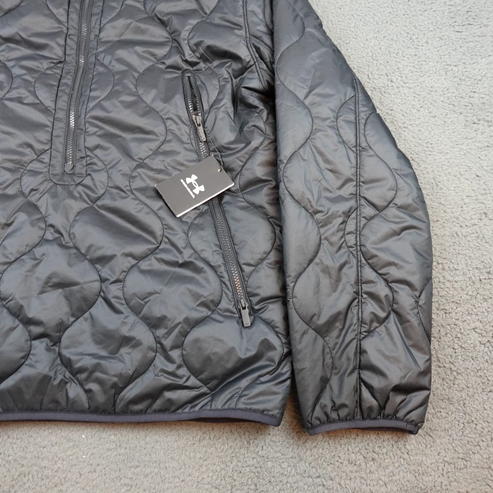 Under Armour Under Armour Jacket Mens Large Black Quilted UA Heritage 1/2 Zip Sample Size US L / EU 52-54 / 3 - 2 Thumbnail