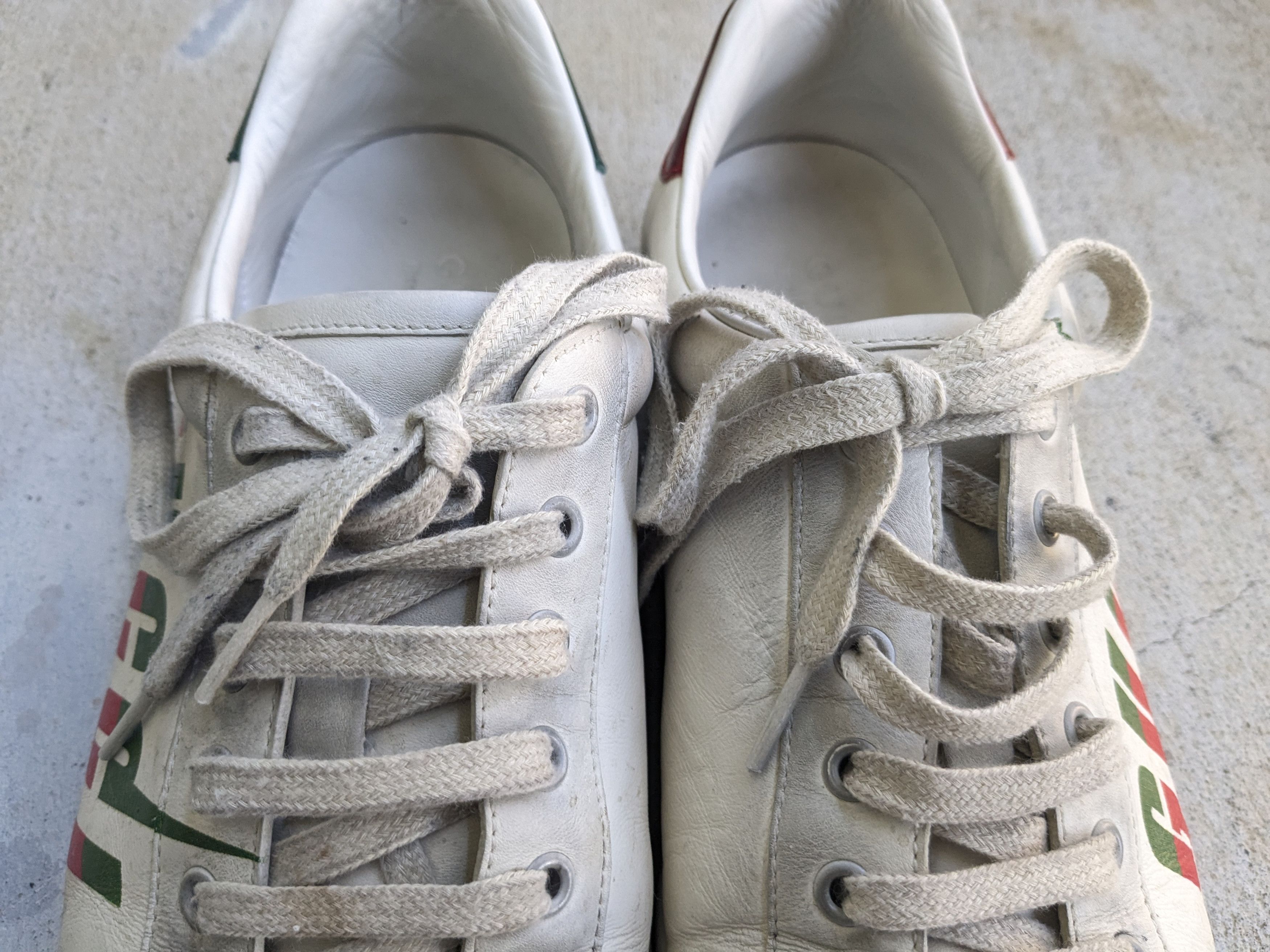 Gucci Gucci Ace Sneakers White 11 Distressed Low Tops Leather Size US 11 / EU 44 - 4 Thumbnail