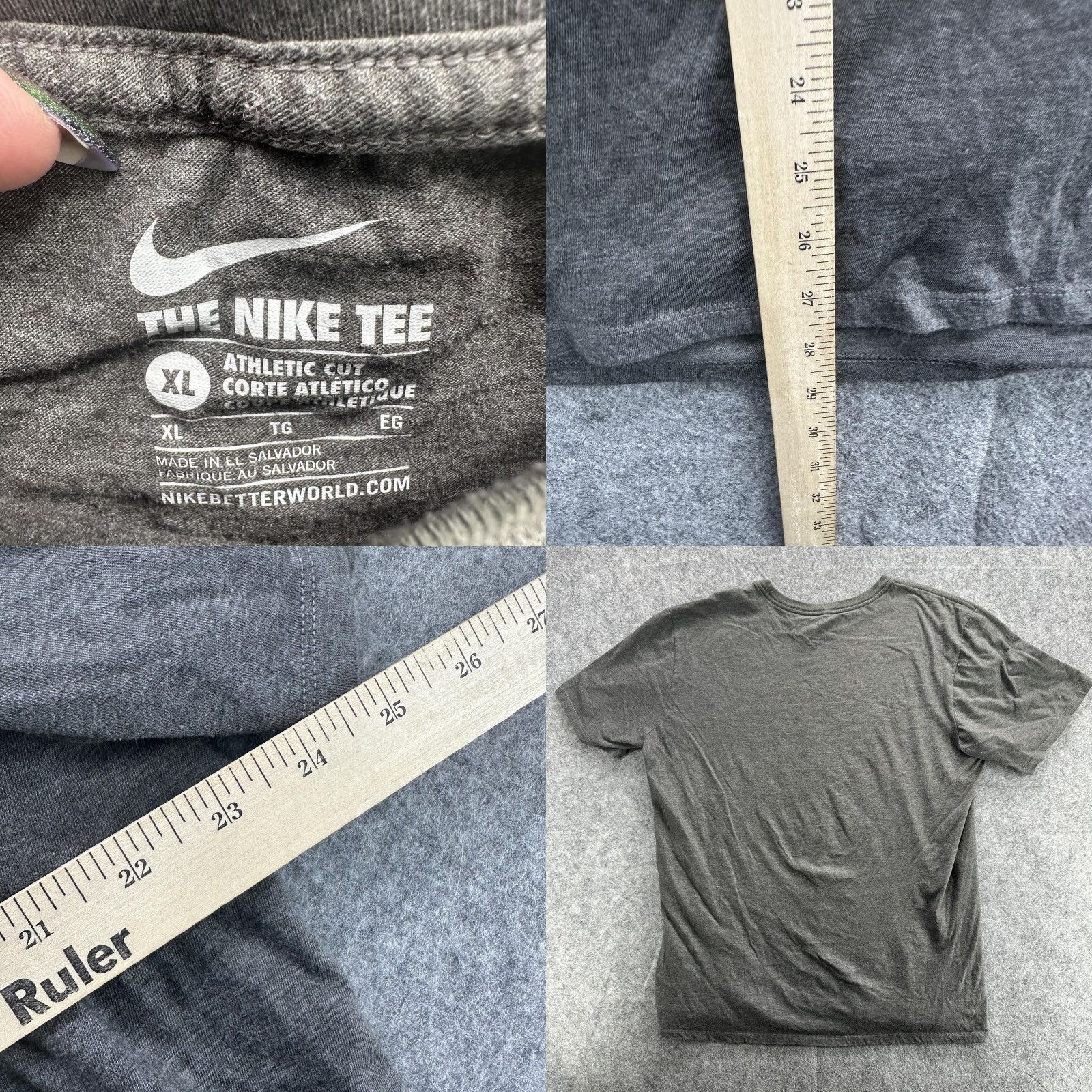 Nike VINTAGE Nike Shirt Mens Extra Large Gray Red Embroidered Swoosh Logo Athletic Cut Size US XL / EU 56 / 4 - 8 Thumbnail