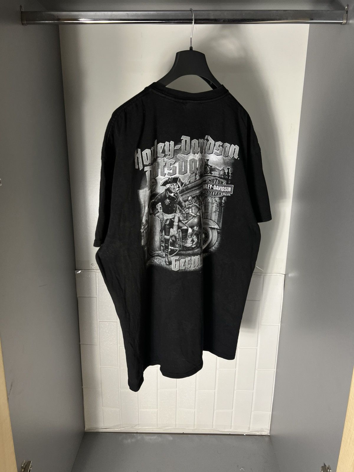 Harley Davidson × Vintage VERY RARE HARLEY DAVIDSON CYCLE DOUBLE PRINTED T-SHIRT 90s Size US XXL / EU 58 / 5 - 6 Thumbnail