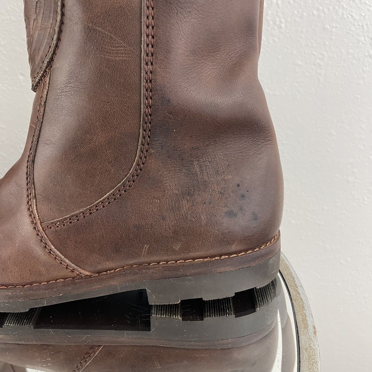 Vintage Vintage Western Brown Leather Embossed Eagle Mid Calf Boots Size US 9 / EU 42 - 10 Thumbnail