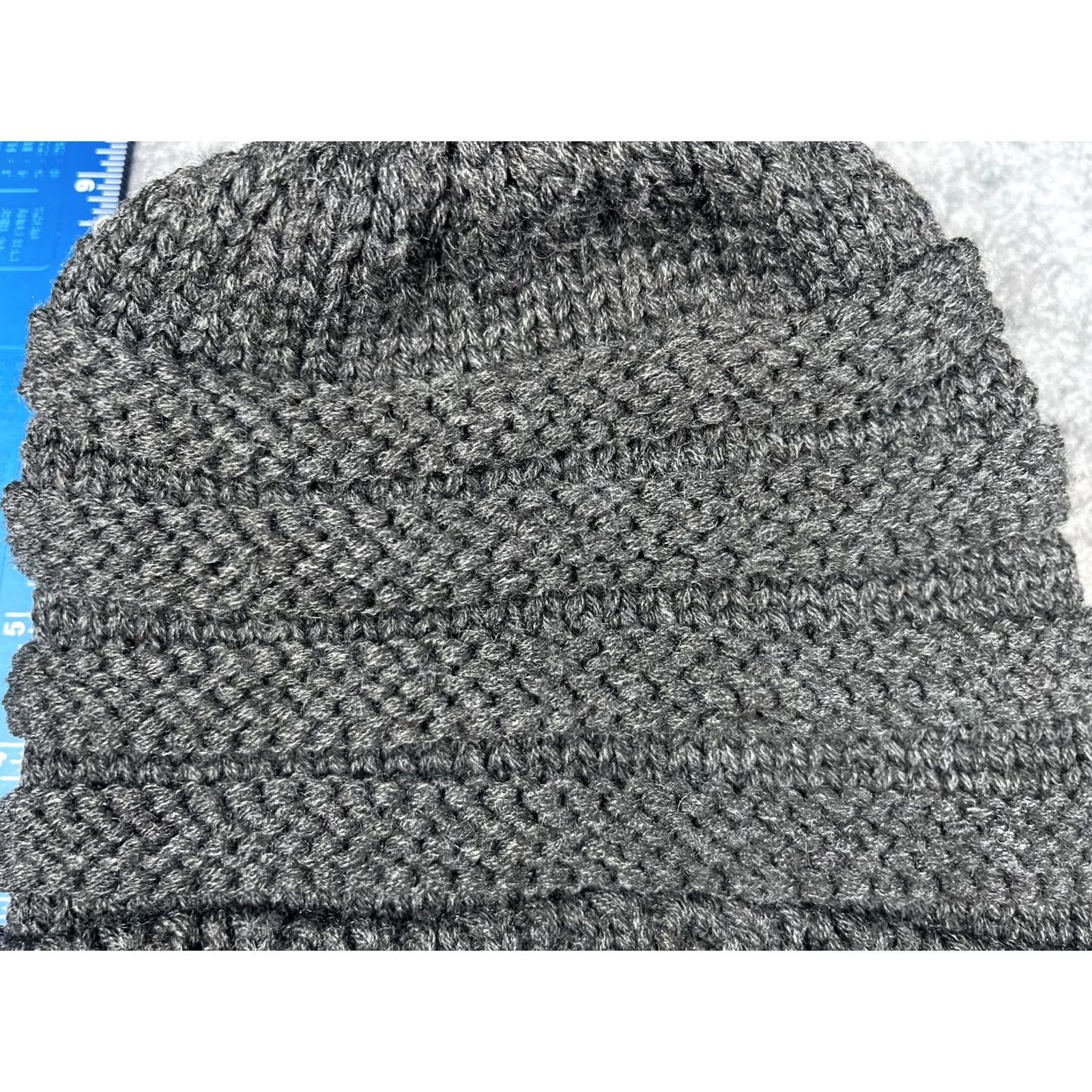 Vintage Simplicity Mens Beanie Hat Knit Gray One Size Shamrock Foods Logo Embroidered Winter Warm Cuffed Size ONE SIZE - 3 Thumbnail