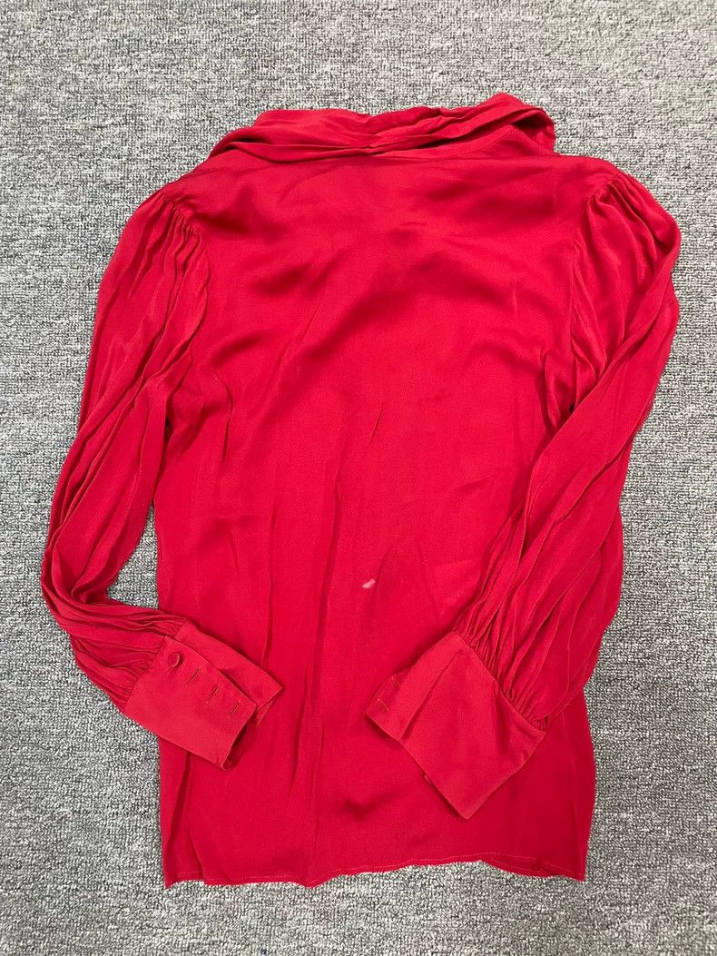 Gucci Gucci Dark red silk lantern sleeve shirt Size S / US 4 / IT 40 - 2 Thumbnail
