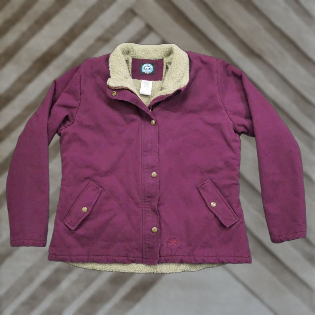 Vintage Polar King Jacket Womens XL Purple Sherpa Lined Workwear Winter Coat Key Size XL / US 12-14 / IT 48-50 - 1 Thumbnail