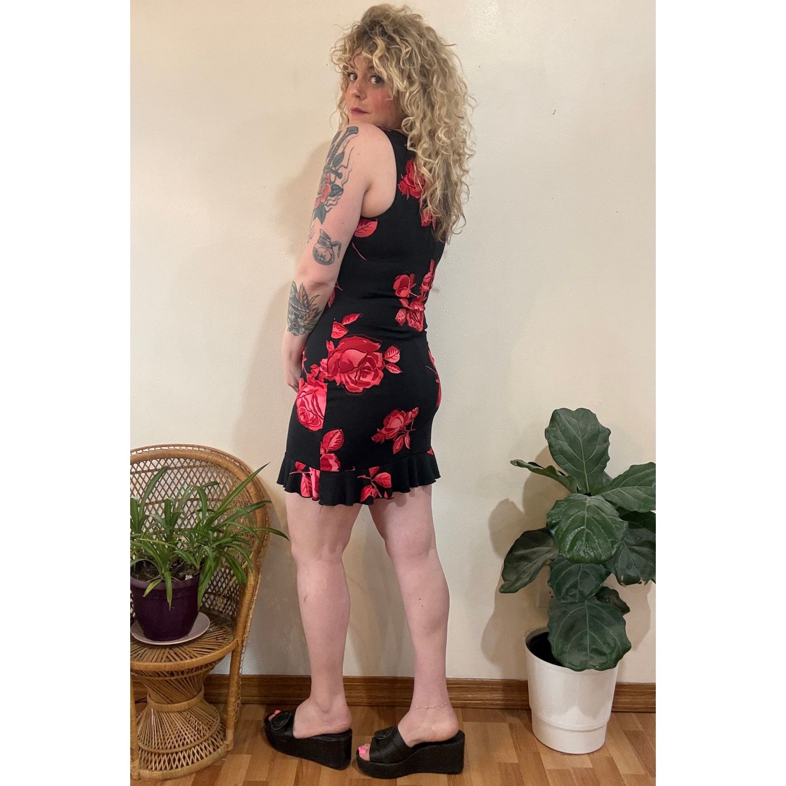 Other Y2K Romantic Whimsigoth Rose Print Dress Size M / US 6-8 / IT 42-44 - 3 Thumbnail