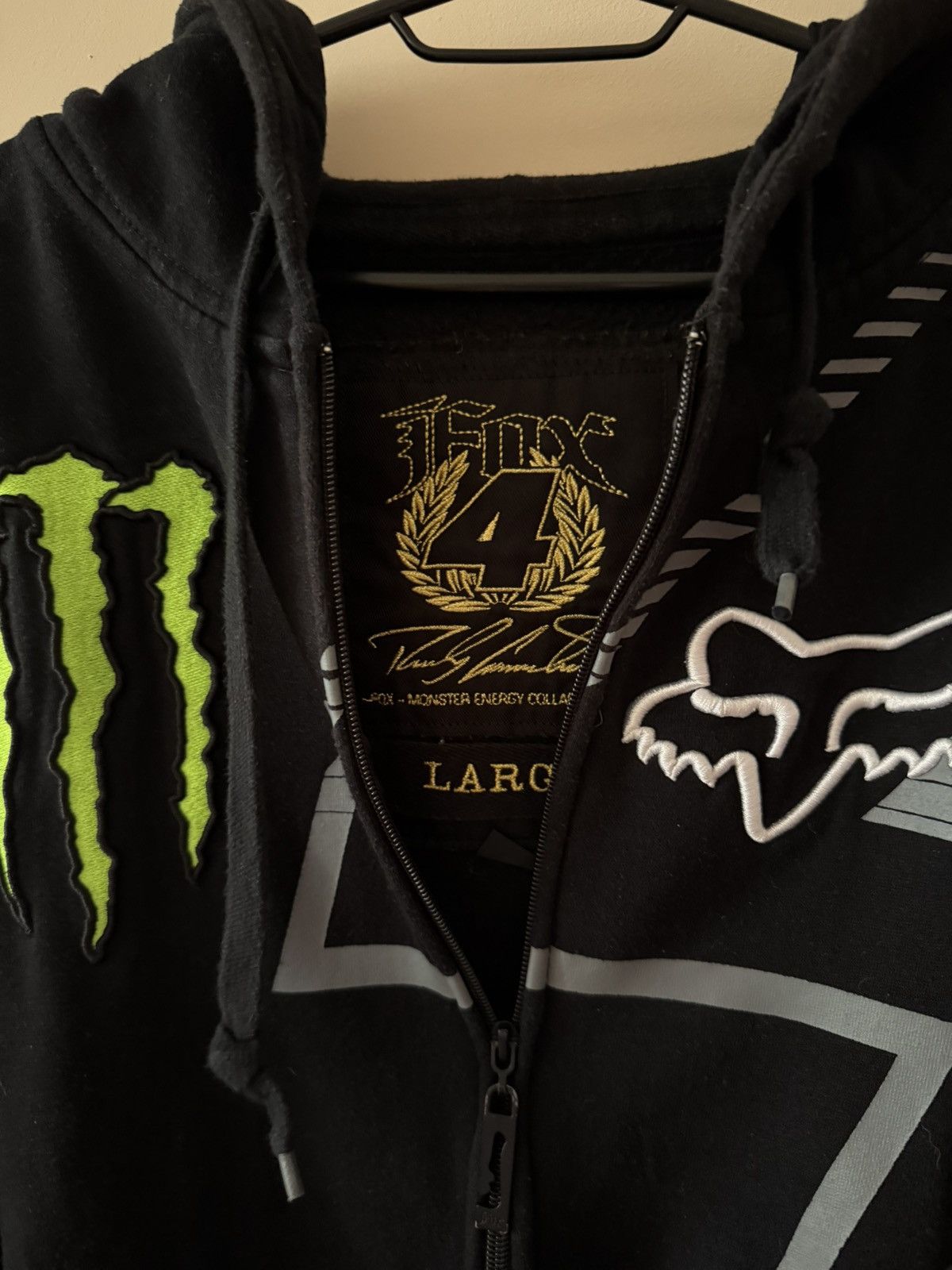 Fox Racing Vintage Fox Monster Energy Racing #4 Full Zip Hoodie L Size Size US L / EU 52-54 / 3 - 4 Thumbnail
