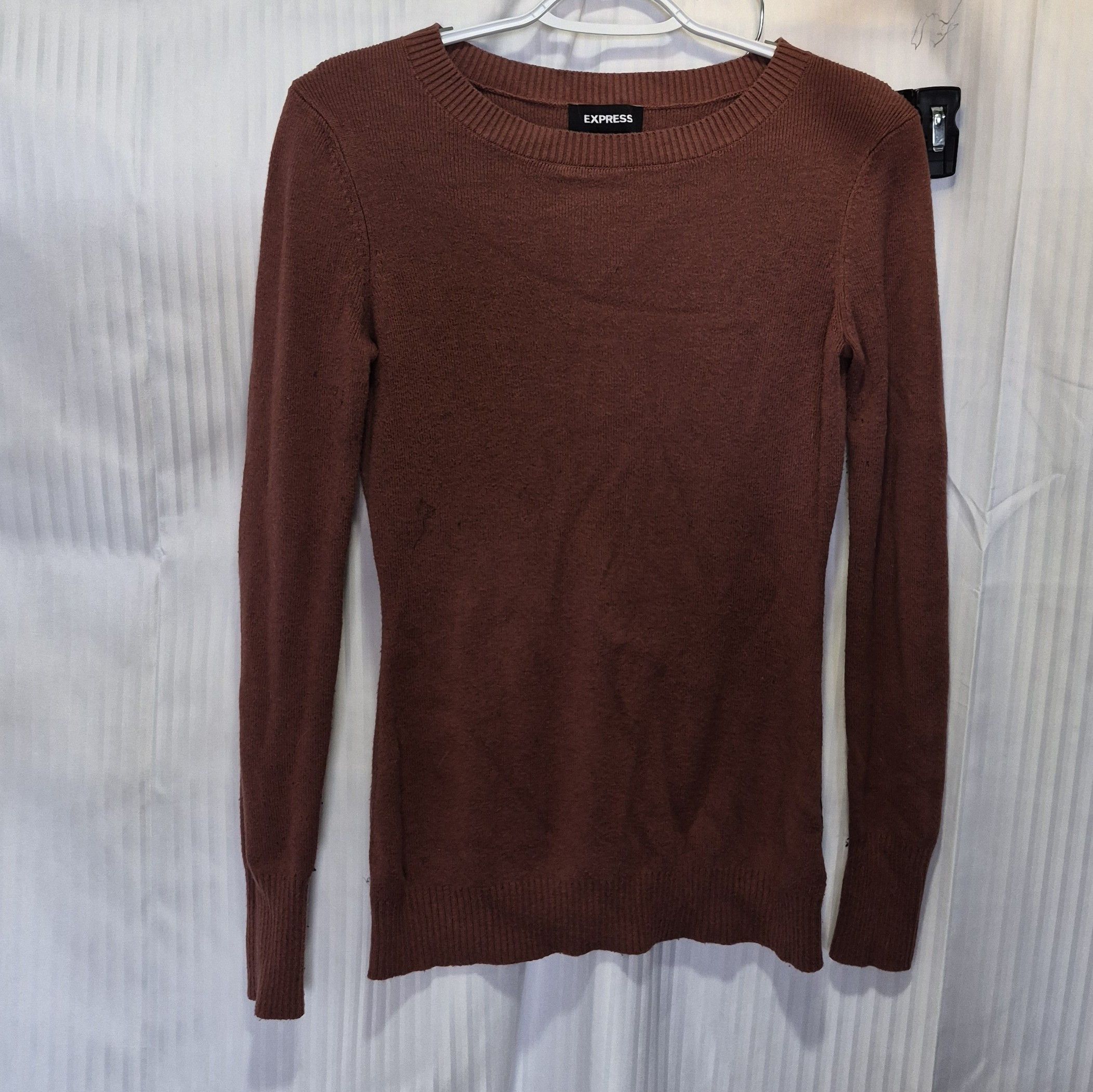 Express Express Women's Medium Scoop Crewneck Sweater in Rust Brown Size M / US 6-8 / IT 42-44 - 2 Thumbnail