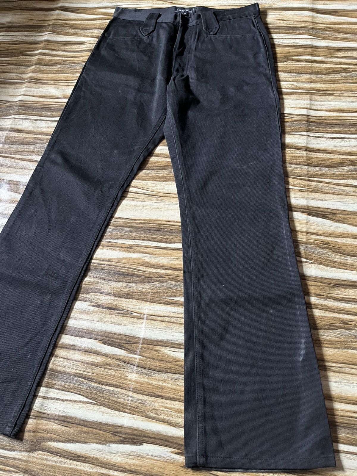 RIPVANWINKLE 🇯🇵Y2K Workwear Bootcut Black Jeans Button Corduroy Flare Size US 32 / EU 48 - 1 Thumbnail