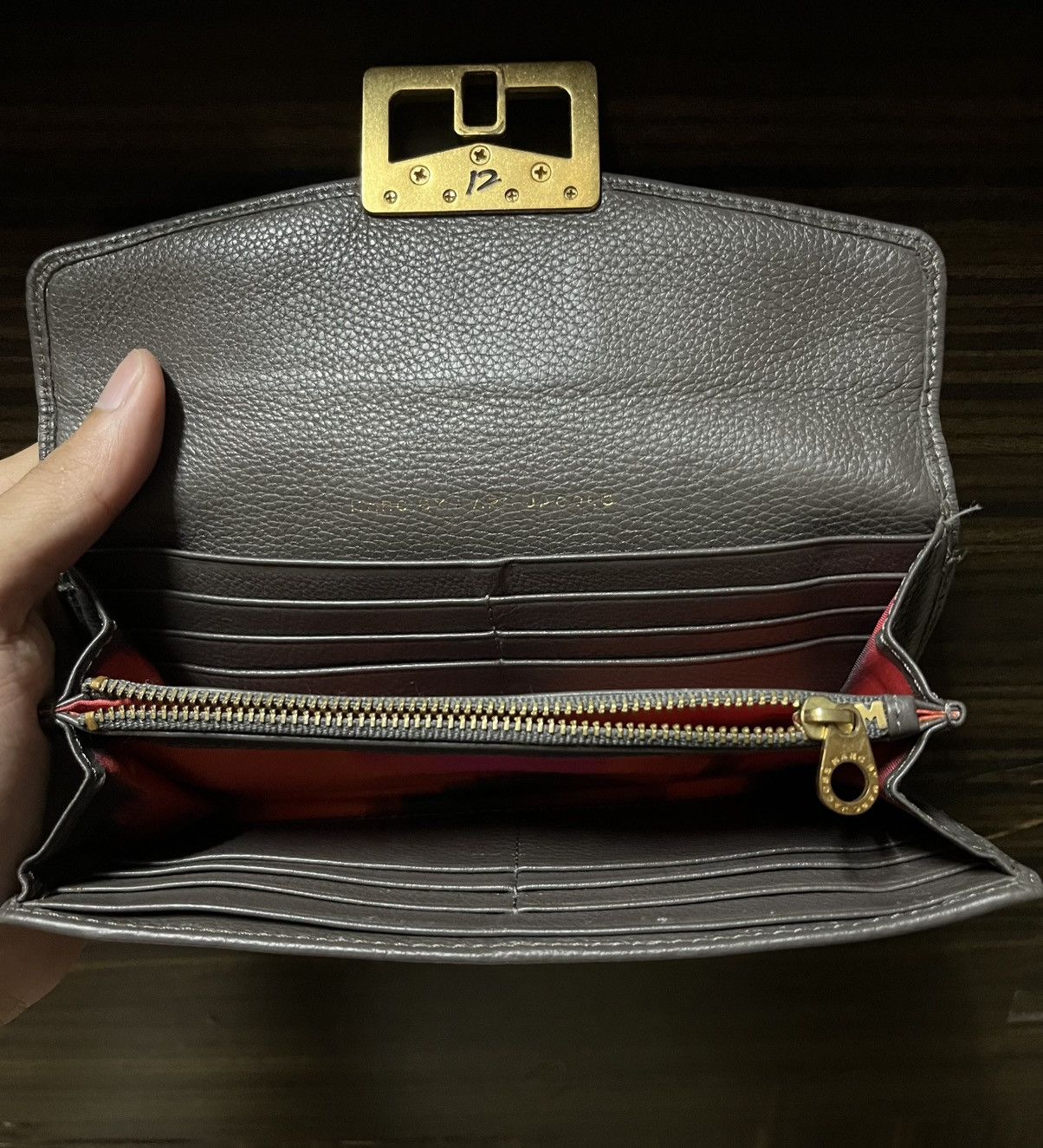 Marc by Marc Jacobs Cow Leather Clutch Wallet Metal Lock Closure Size ONE SIZE - 6 Thumbnail