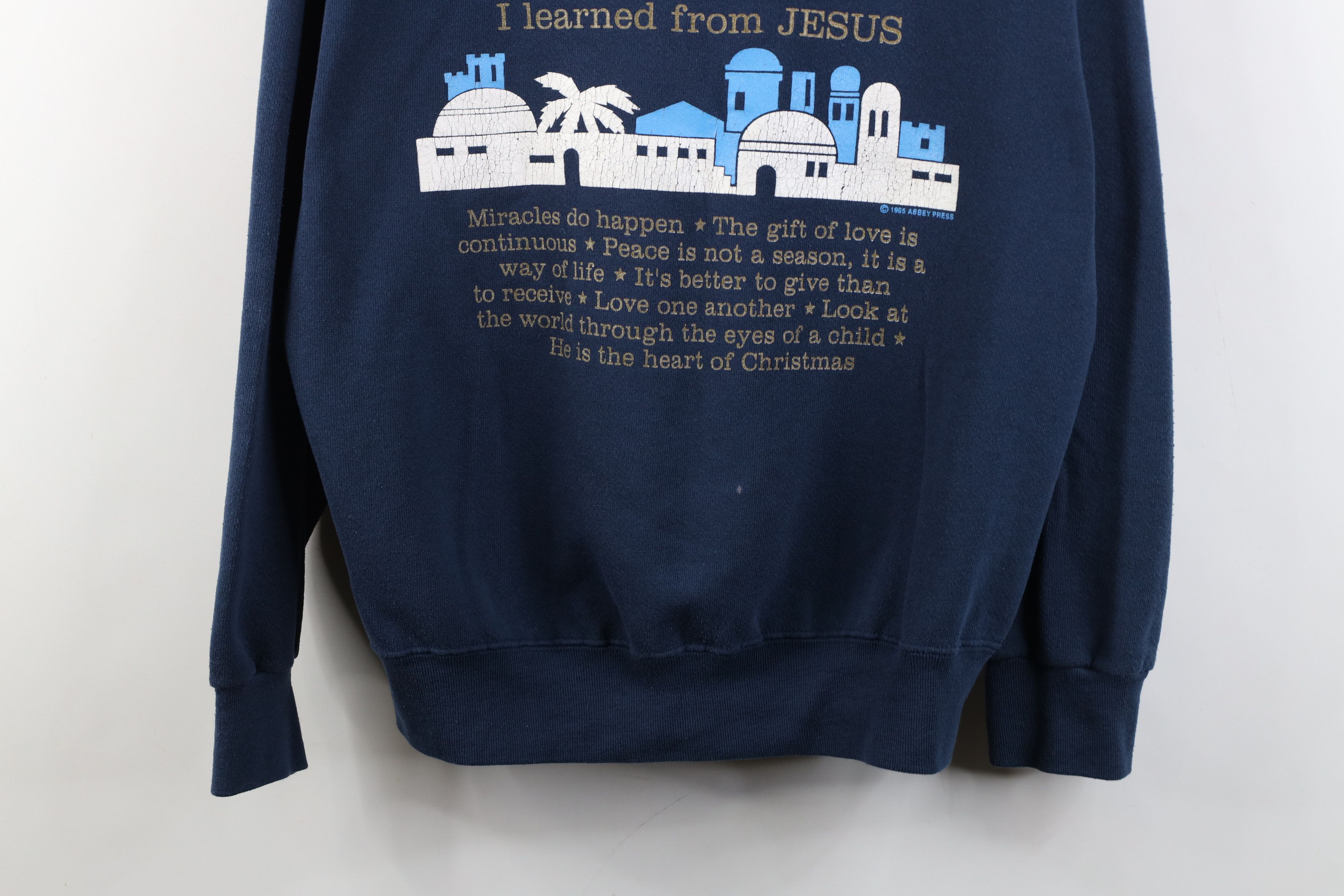 Vintage Vintage 90s About Christmas Jesus Crewneck Sweatshirt USA Size L / US 10 / IT 46 - 3 Thumbnail