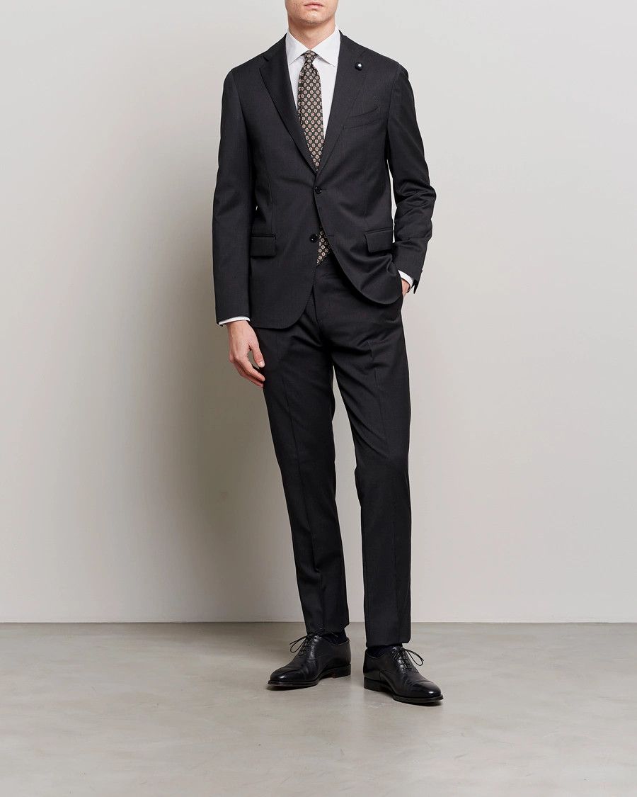 Lardini LARDINI gray slim fit classic wool suit Size 44 US / 54 IT Size 44R - 1 Thumbnail