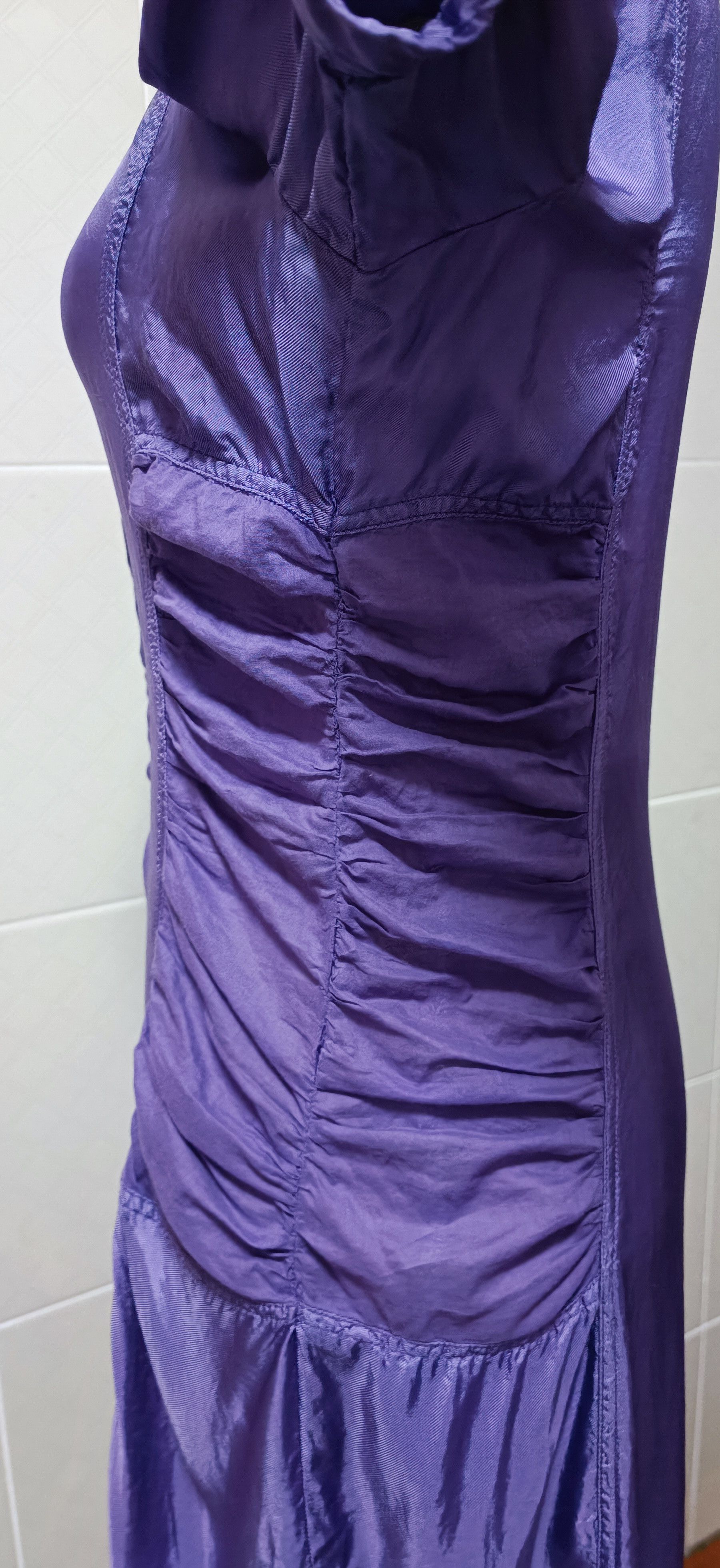 Jean Paul Gaultier Purple satin dress, with draped material Size M / US 6-8 / IT 42-44 - 10 Thumbnail