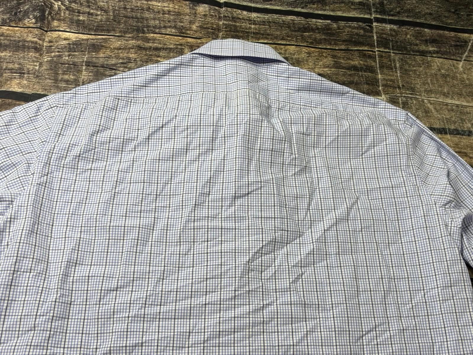 John Varvatos John Varvatos Shirt Men's 17.5 34/35 Plaid Cutaway Collar Size US XXL / EU 58 / 5 - 7 Thumbnail