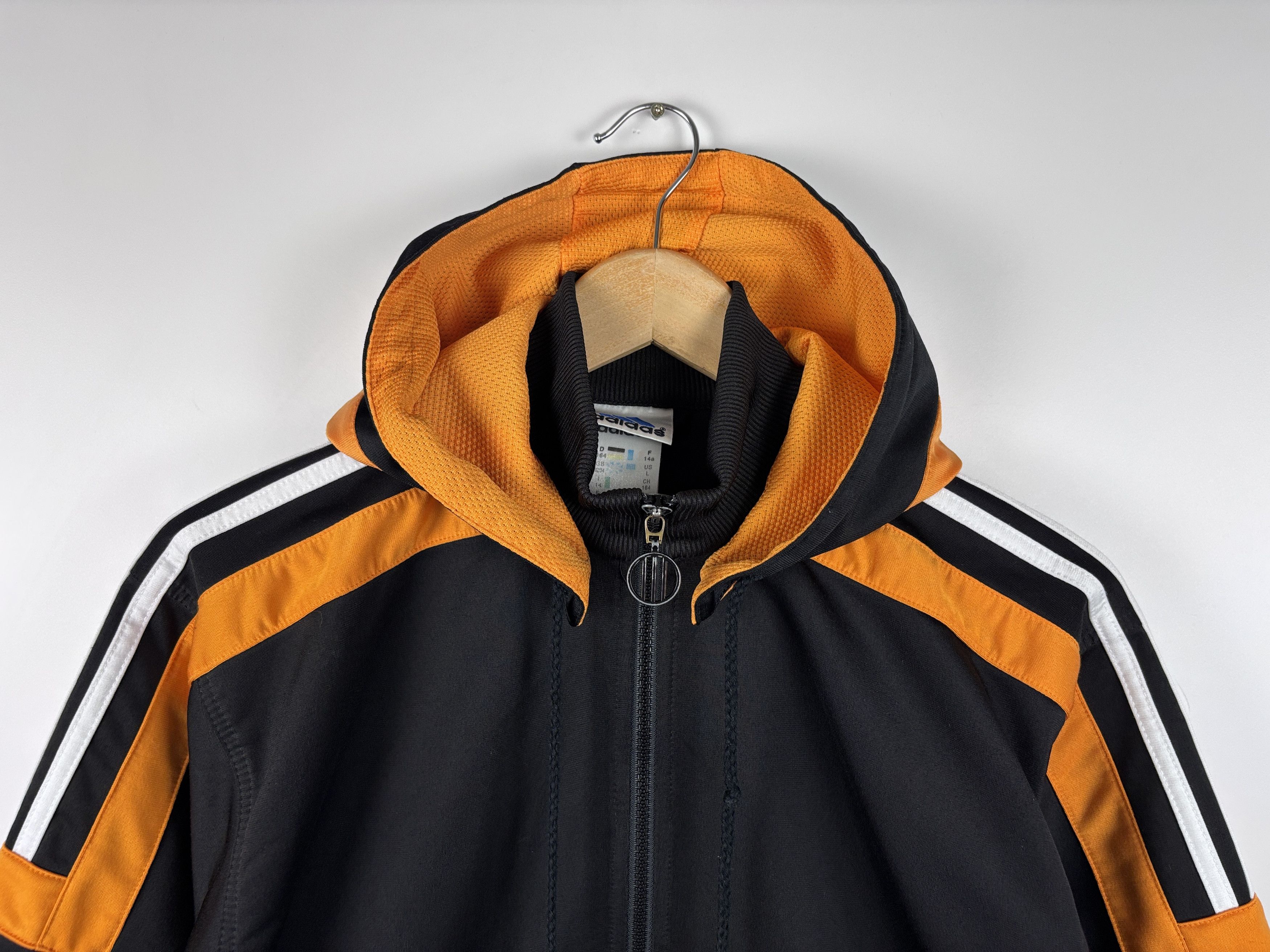 Adidas Vintage Adidas Track Zip Jacket Big Logo Black Orange L Size L / US 10 / IT 46 - 3 Thumbnail