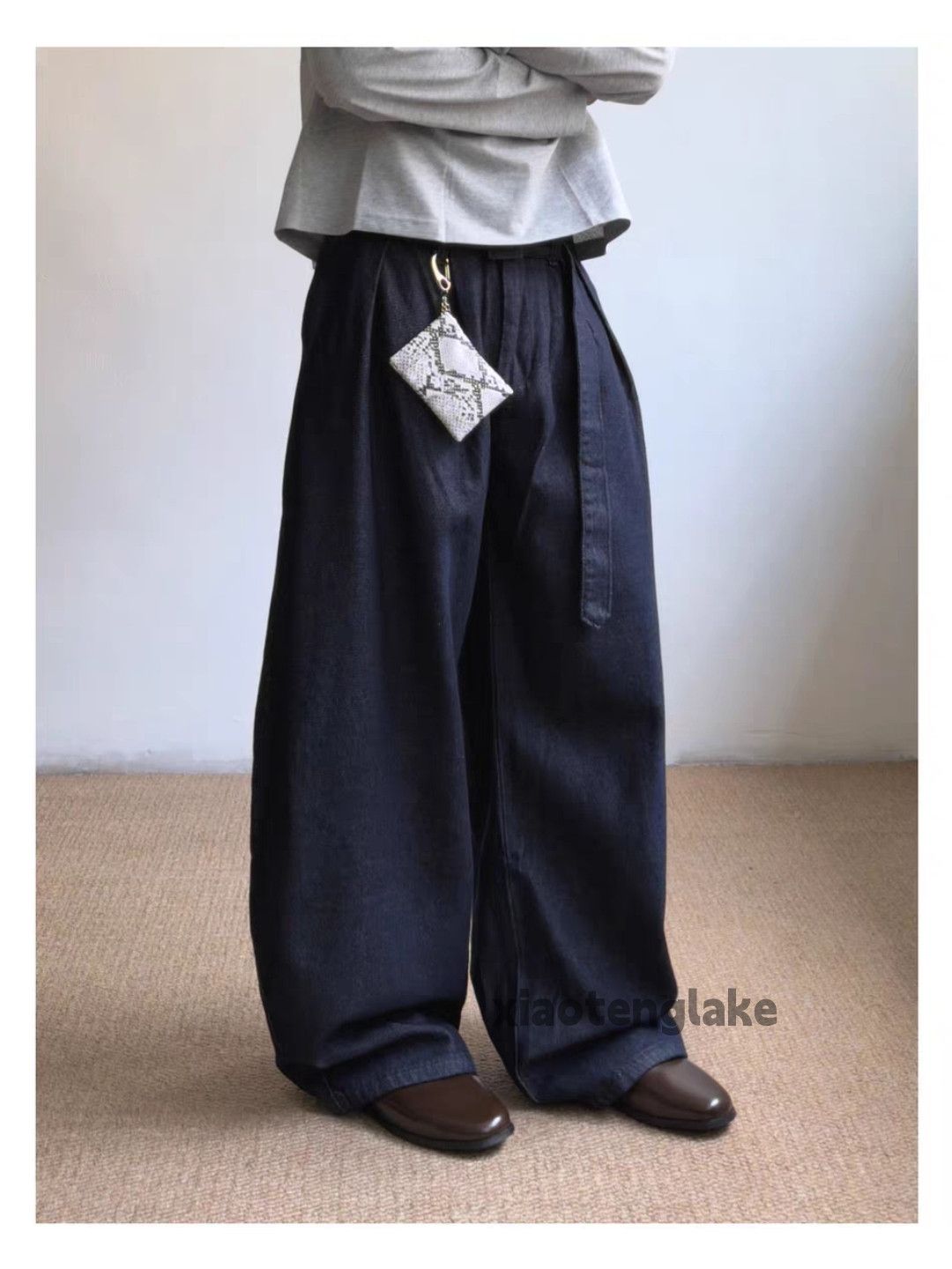 Jean ltx vintage loose baggy wide Leg flared pleated jeans Size US 34 / EU 50 - 8 Thumbnail