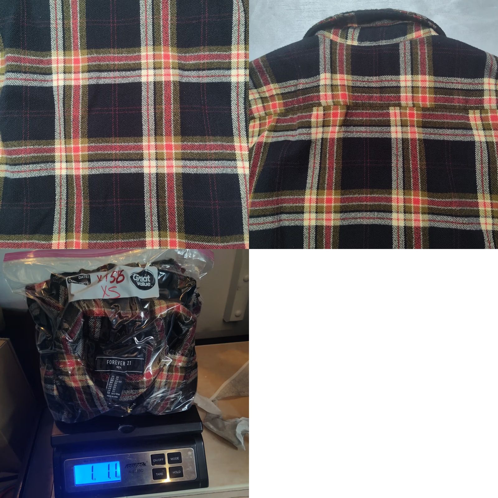 Forever 21 FOREVER 21 Men XS Black Orange Plaid Full Zip Flannel Shacket Jacket Size US XS / EU 42 / 0 - 10 Thumbnail