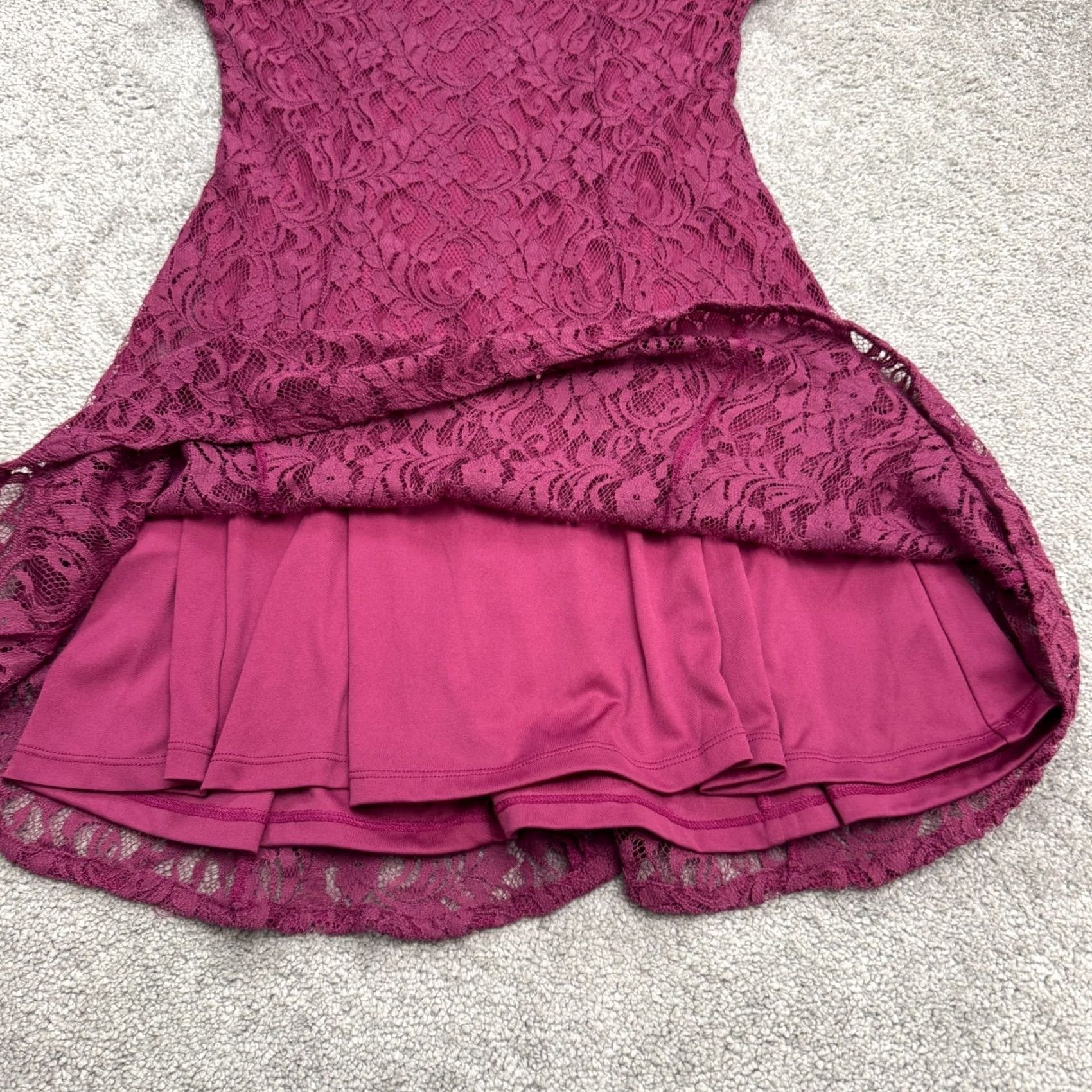 BCBGeneration BCBGeneration Dress Mini A-Line Pink Floral Lace 6 Womens Lined Short Sleeve Size M / US 6-8 / IT 42-44 - 5 Thumbnail