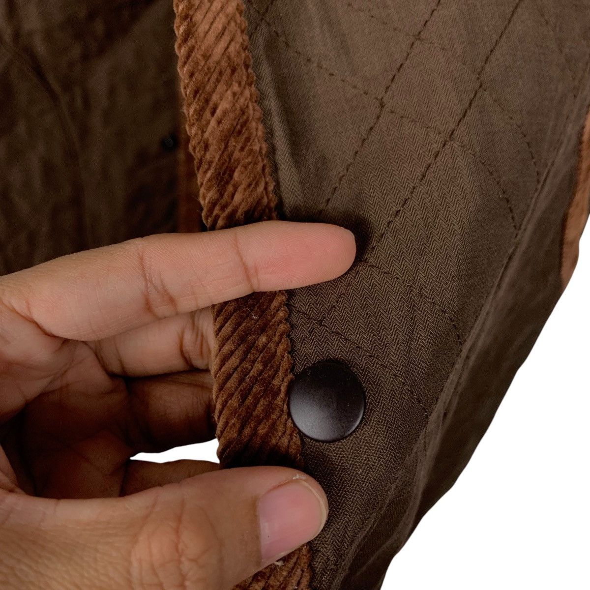 Japanese Brand JUNMEN Collared Quilt Snap Button Brown Jacket #2106-C92 Size US M / EU 48-50 / 2 - 14 Thumbnail