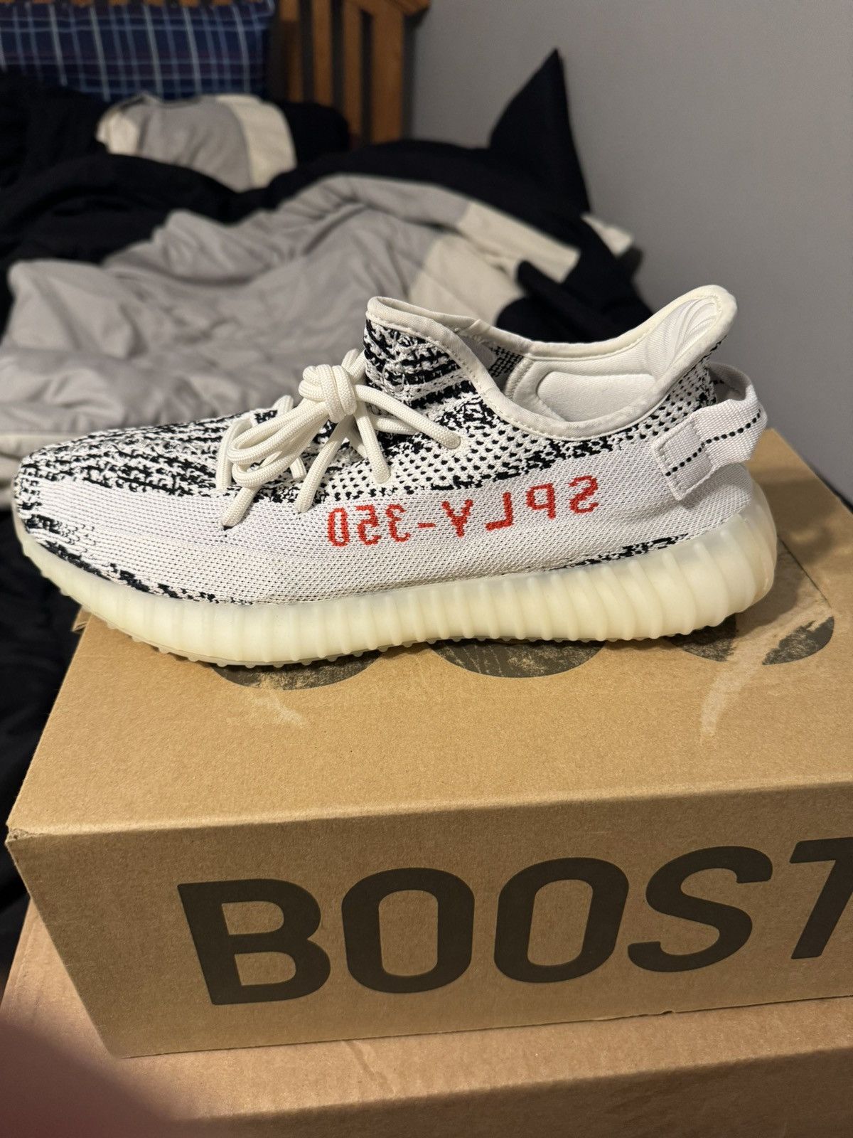 Adidas Yeezy 350 Zebra V2 Size US 10.5 / EU 43-44 - 8 Thumbnail