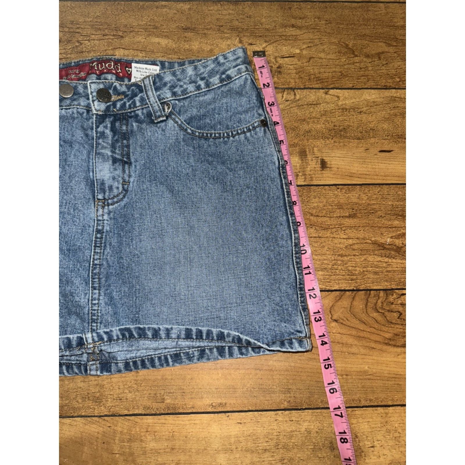 Denime VINTAGE Mudd Denim Skirt Skirt Women 3 Blue Mini 28in Y2K Short Mens? Wait. Size 26" / US 2 / IT 38 - 5 Thumbnail