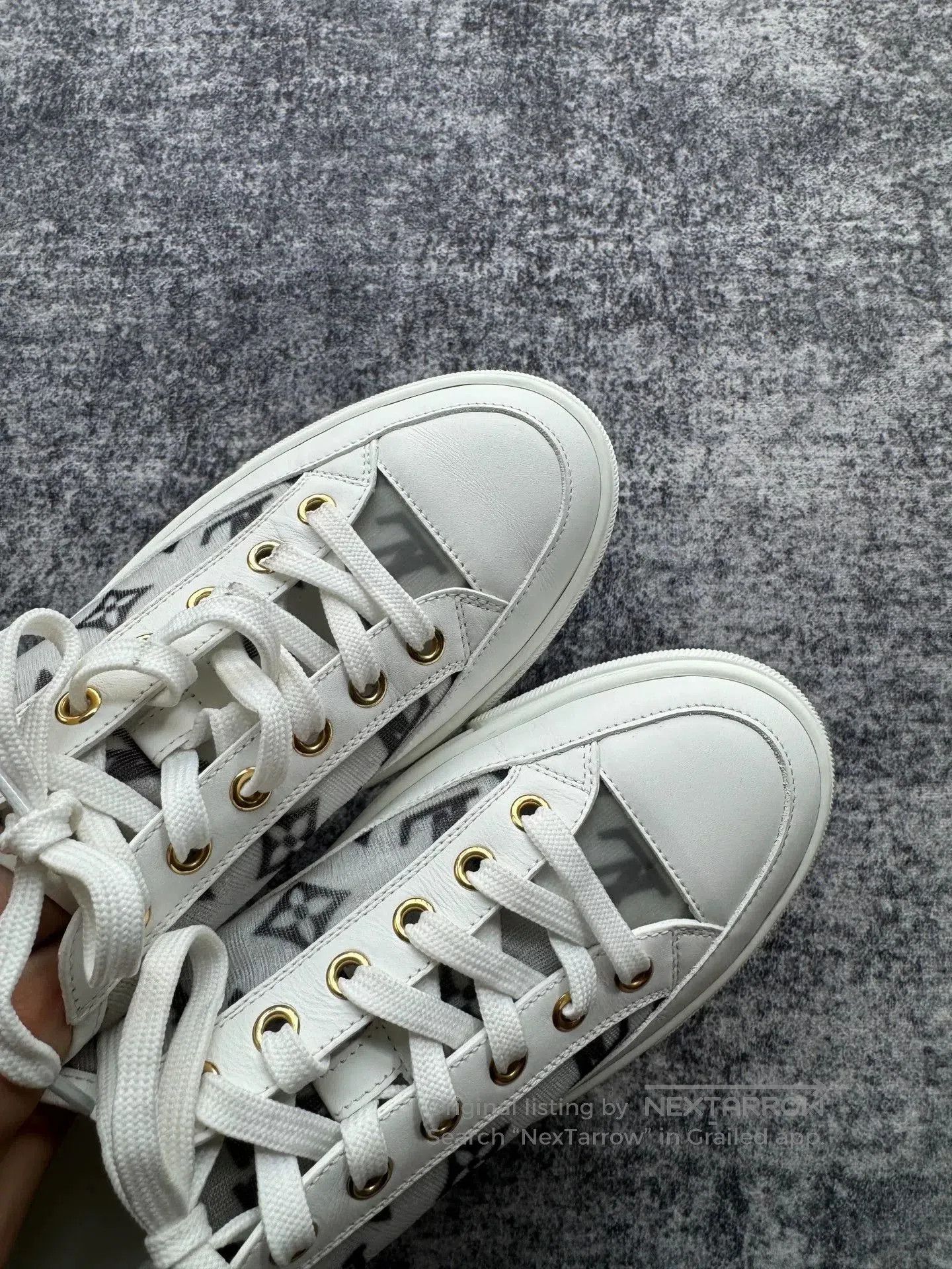 Louis Vuitton Louis Vuitton White Monogram Mesh Sneakers. Size US 5.5 / IT 35.5 - 4 Thumbnail