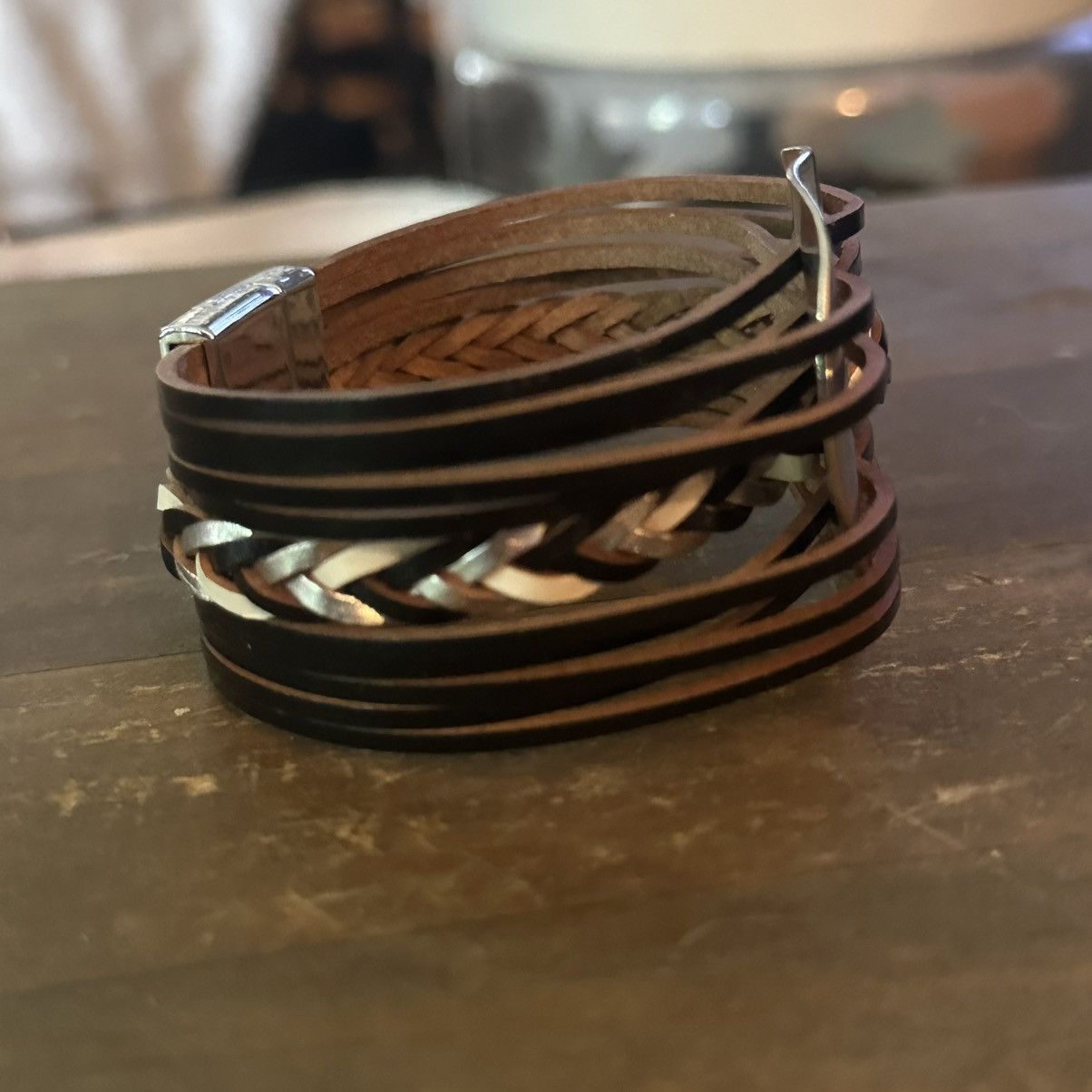 Other Reversible multi leather strand magnetic bangle bracelet Size ONE SIZE - 9 Thumbnail