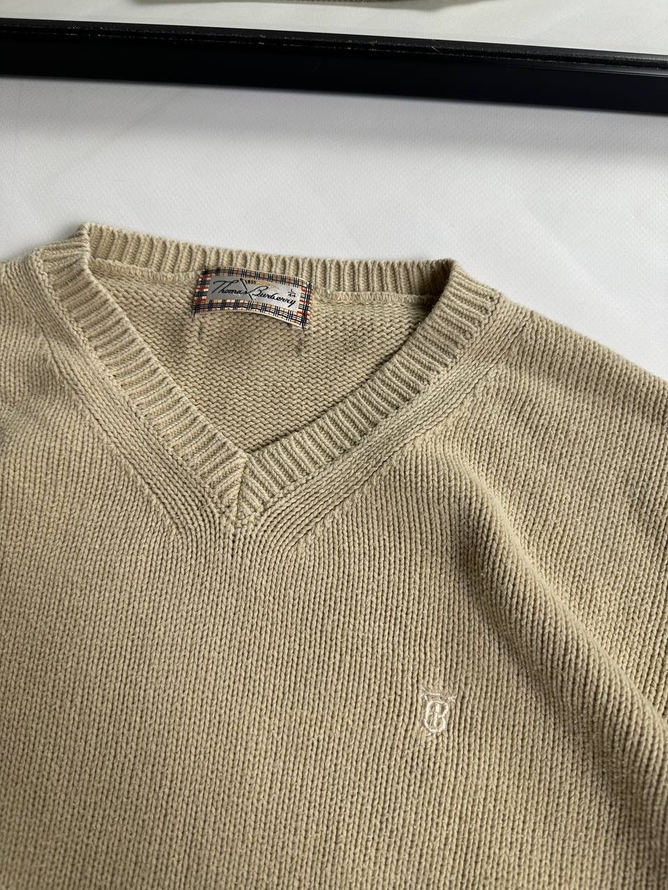 Burberry 90s Knite Vintage Burberry Thomas Beige Sweater Size M / US 6-8 / IT 42-44 - 4 Thumbnail