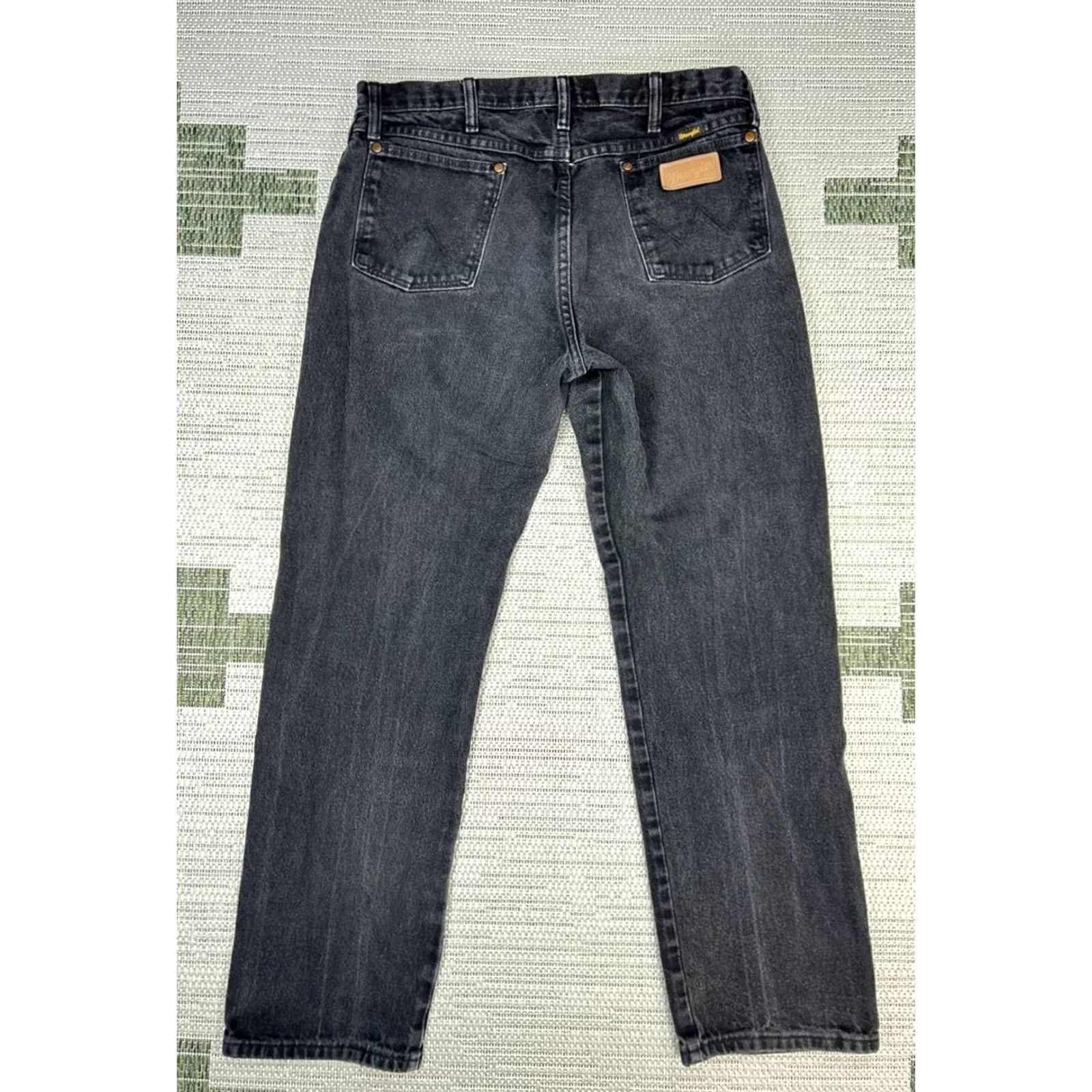 Wrangler Wrangler Cowboy Cut Jeans Men 35 Black Denim Cotton Original Fit High Rise 30x28 Size US 35 - 2 Thumbnail