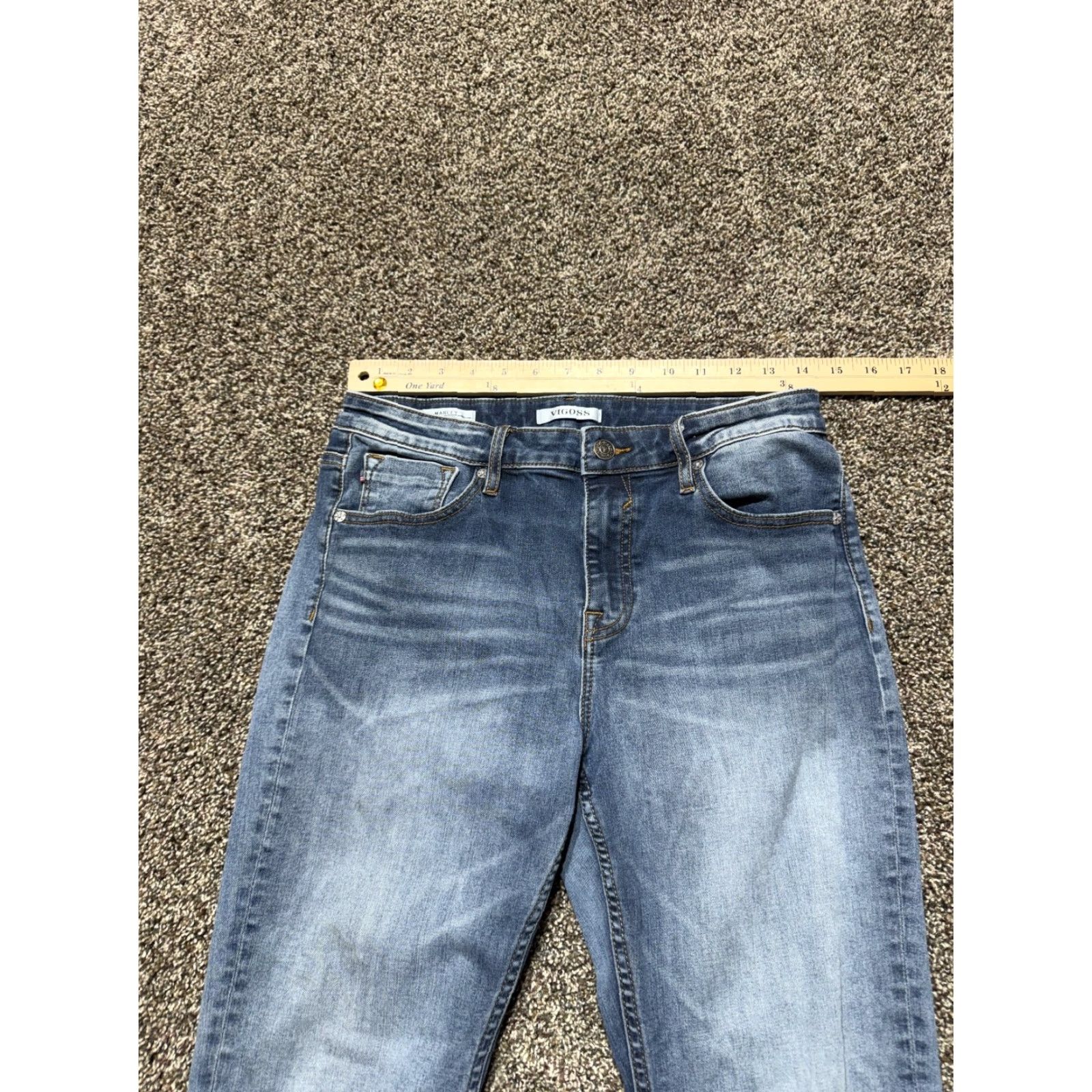 Vintage VIGOSS Marley Skinny Ankle Jeans Size 31 Blue Denim Stretch 28" Women's 5-Pocket Design Size 24" / US 00 / IT 34 - 6 Thumbnail
