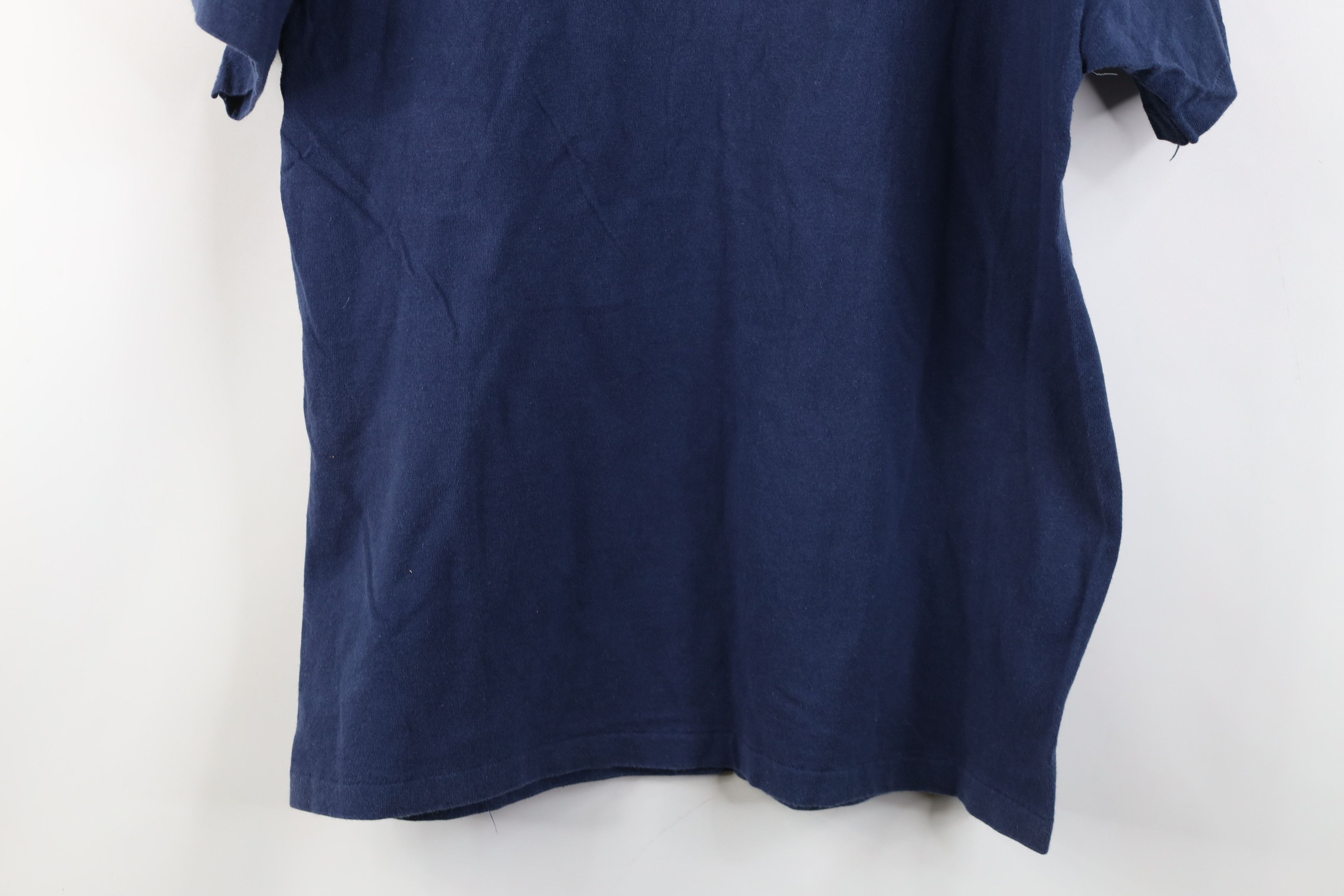 Hanes Vintage 90s Hanes Heavyweight Cotton T-Shirt Navy Blue USA Size US L / EU 52-54 / 3 - 12 Thumbnail