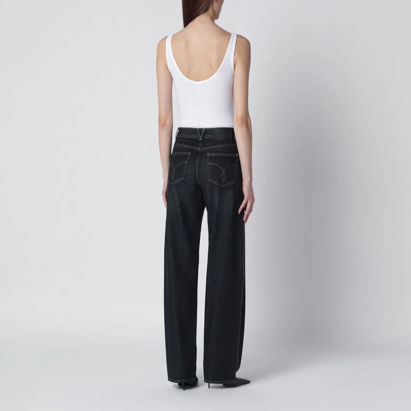 Versace o1d2blof0426 Denim Jeans With Studs in Black Size 25" / US 0 / IT 36 - 4 Thumbnail