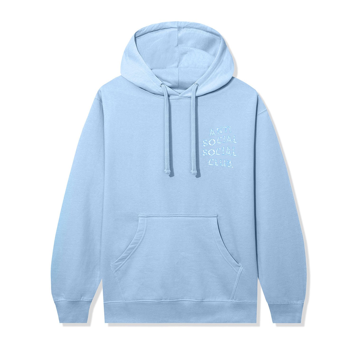 Anti Social Social Club Double Partly Cloudy Blue Hoodie New