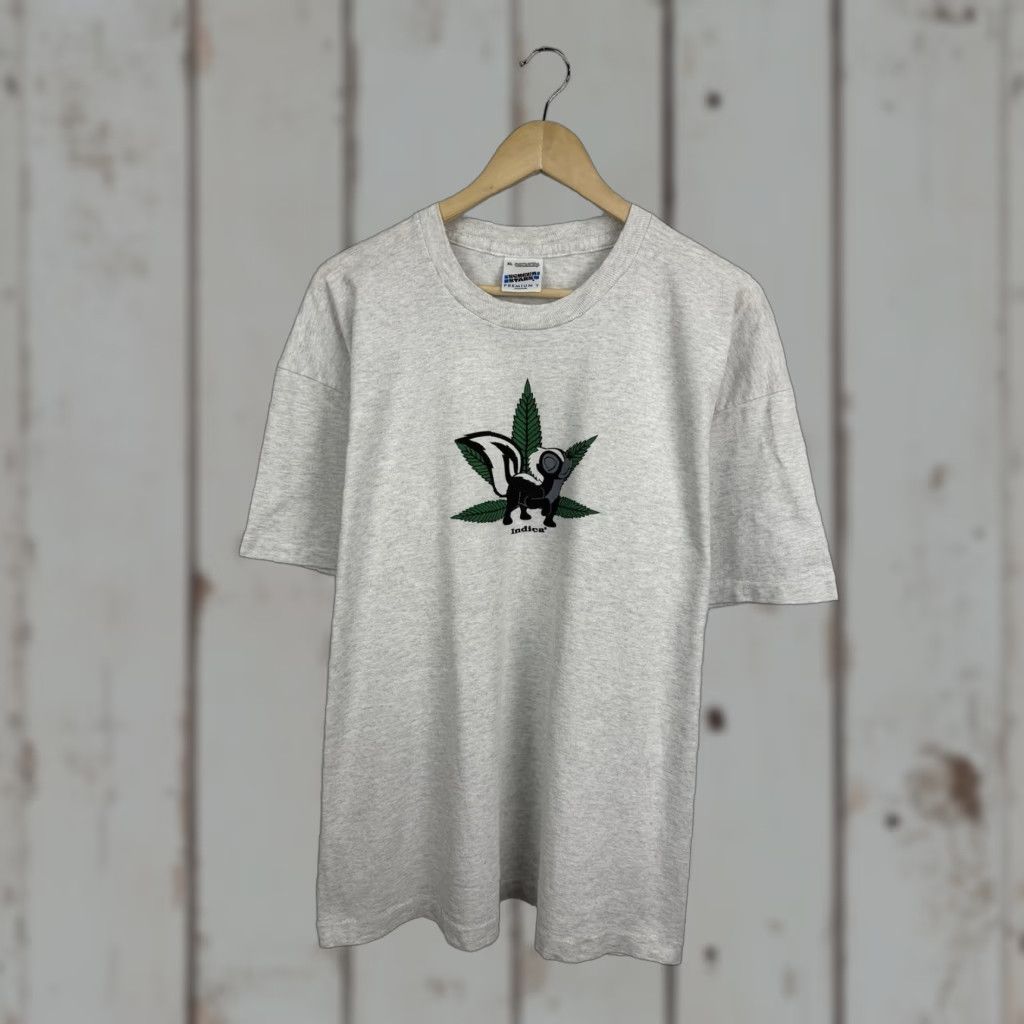 Fruit Of The Loom VINTAGE 90s Indica Skunk Weed 420 Marijuana Cannabis T-Shirt Mens XL Gray Fruit of the Loom Shirt Size US XL / EU 56 / 4 - 1 Thumbnail